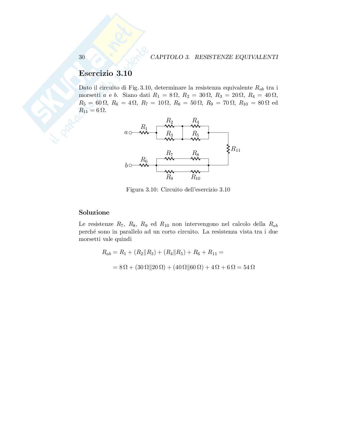 Esercizi in cc per l'esame di Elettrotecnica e macchine elettriche Pag. 46