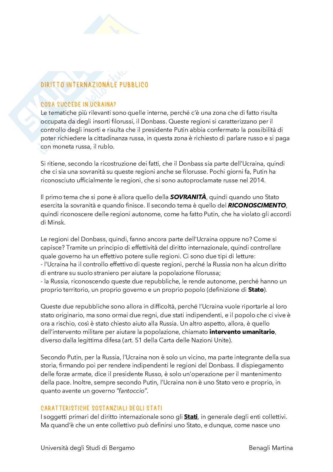Diritto internazionale Pag. 1