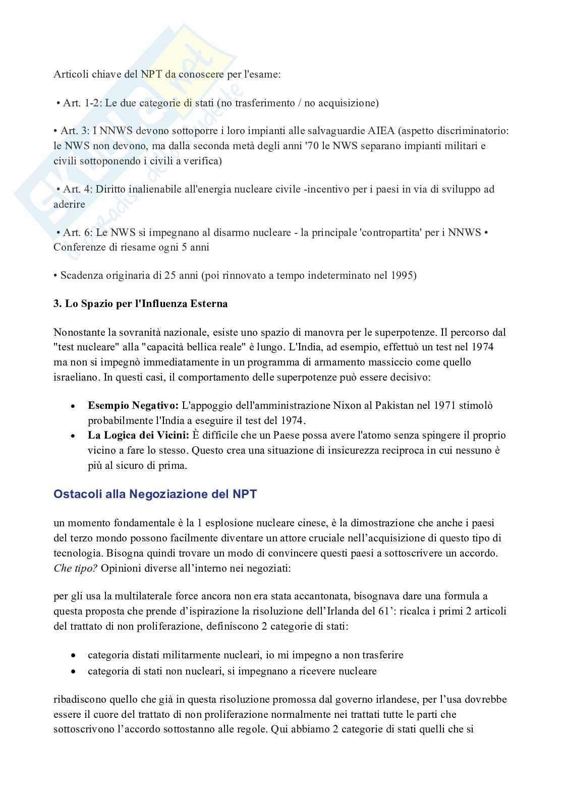 Riassunto esame Il potere nucleare nel sistema internazionale, Prof. Gala Marilena, libro consigliato Danger and Survival, Bundy Pag. 66