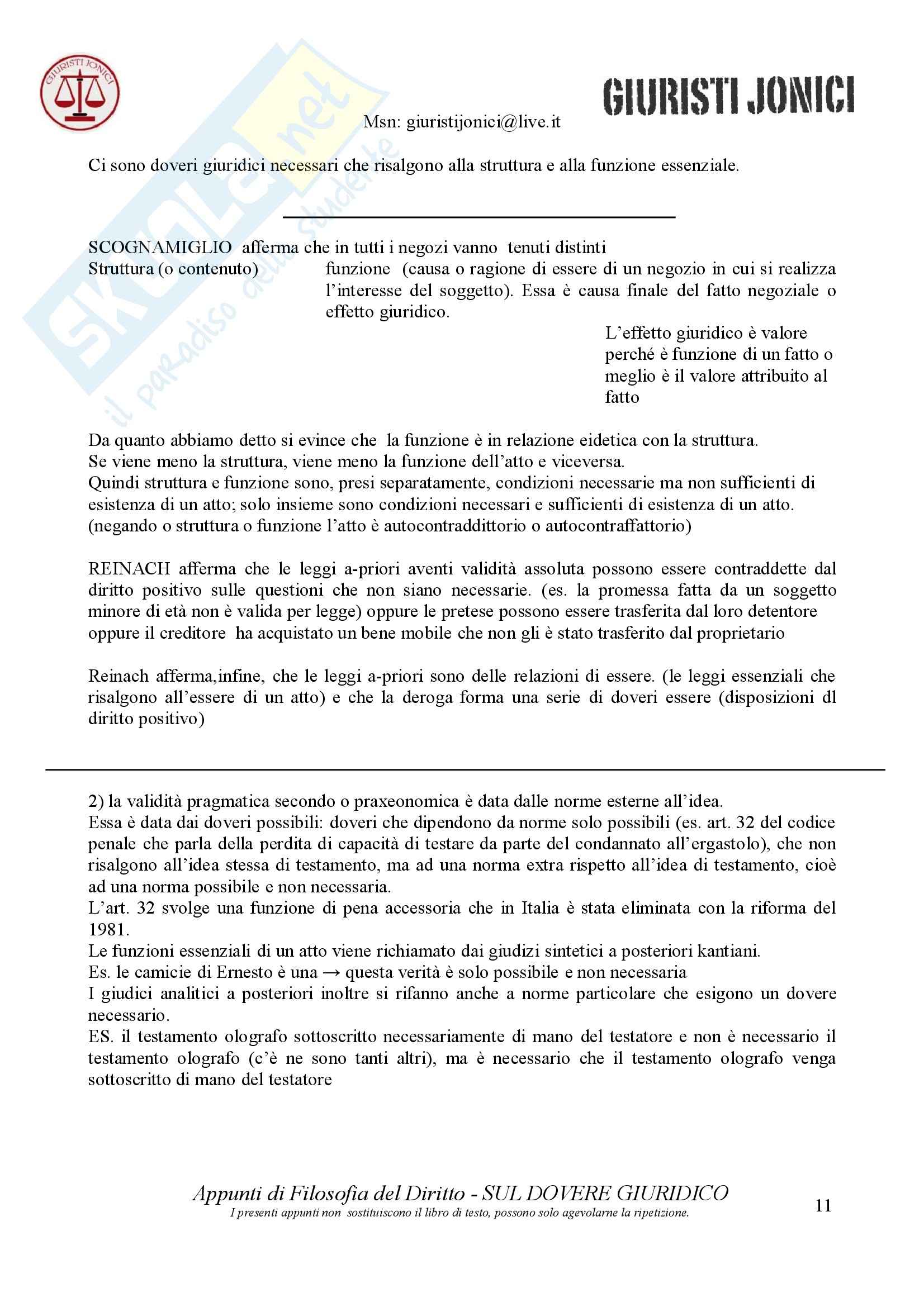 Filosofia del diritto - Dovere giuridico Pag. 11
