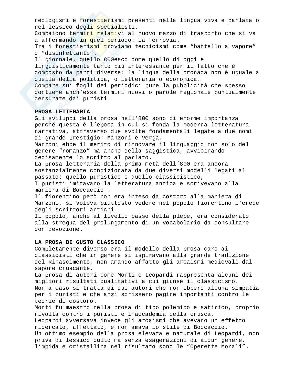 Riassunto esame Storia della lingua italiana, Prof. Brook Paloma, libro consigliato Lingua Italiana, Claudio Marazzini Pag. 96