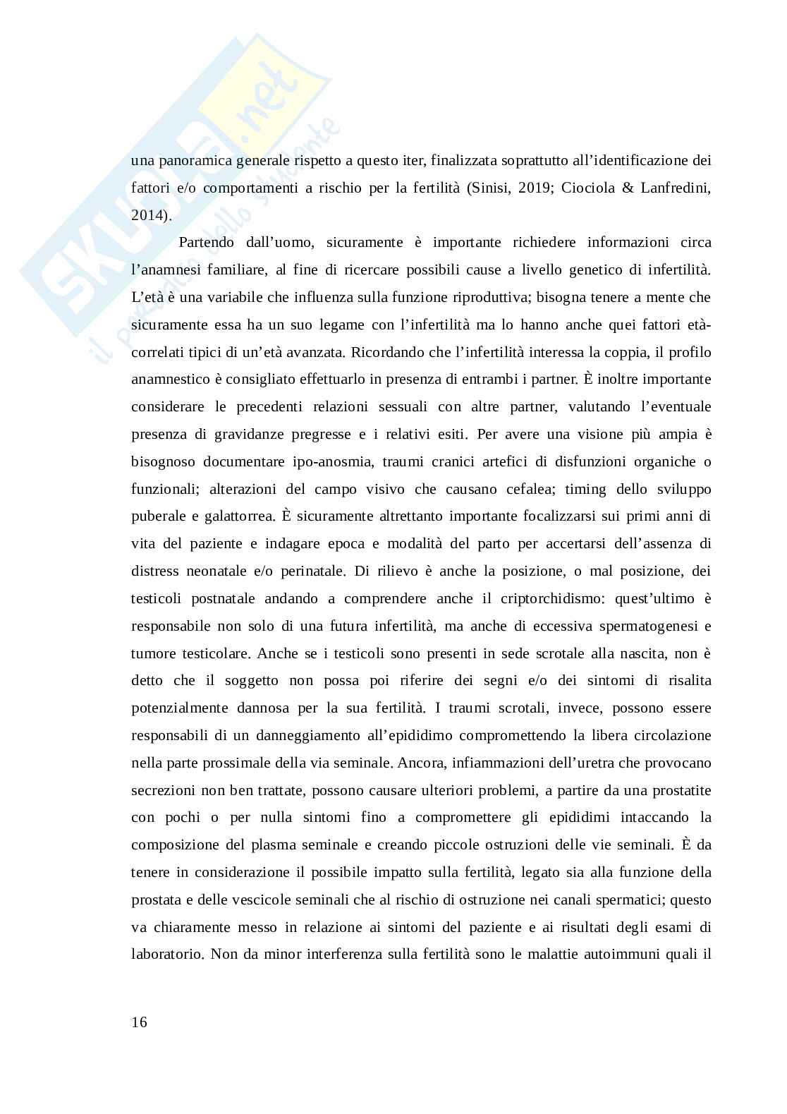 Infertilità di coppia e impatto sulla sessualità: ridefinizione del progetto di vita coniugale Pag. 16