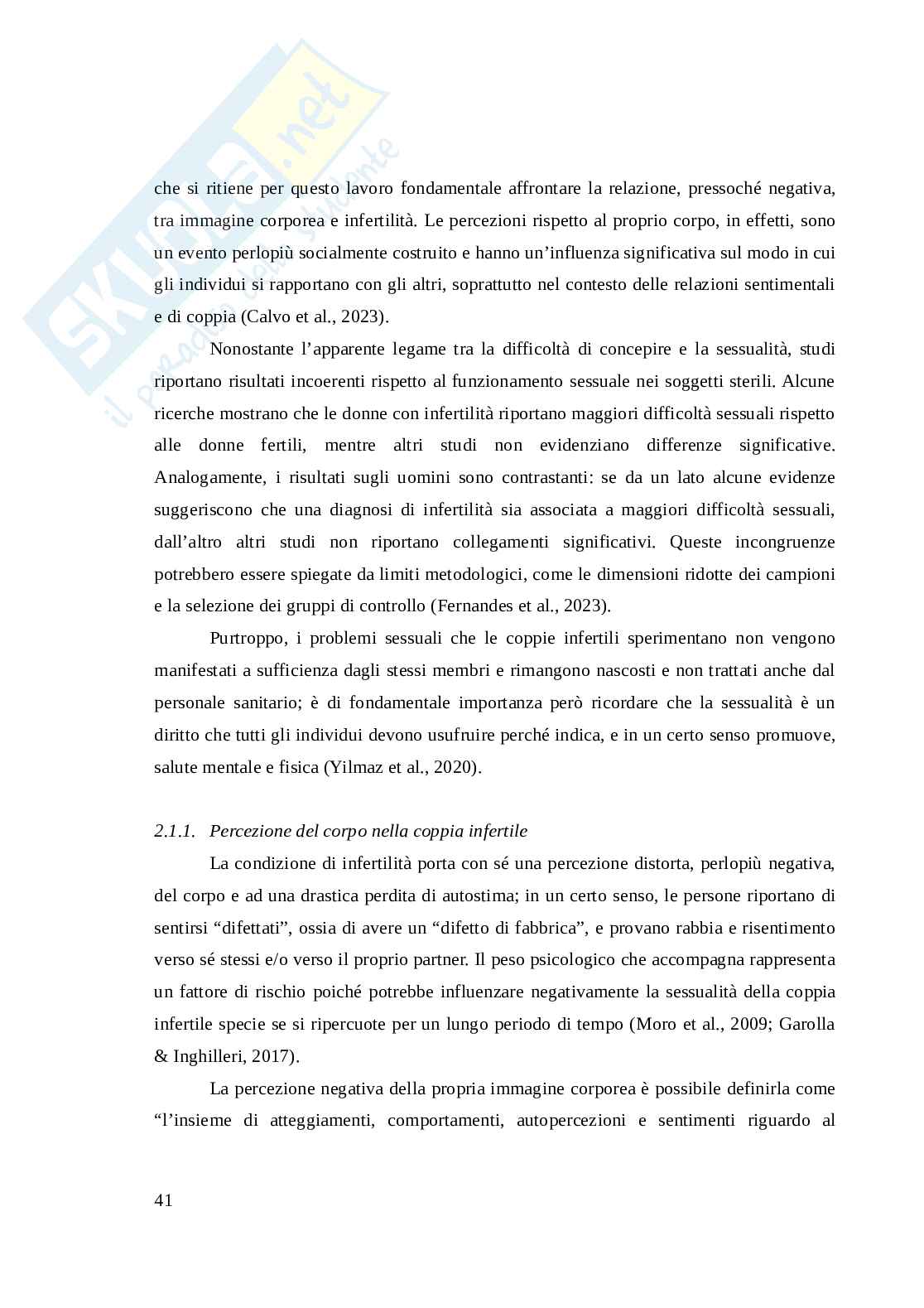 Infertilità di coppia e impatto sulla sessualità: ridefinizione del progetto di vita coniugale Pag. 41
