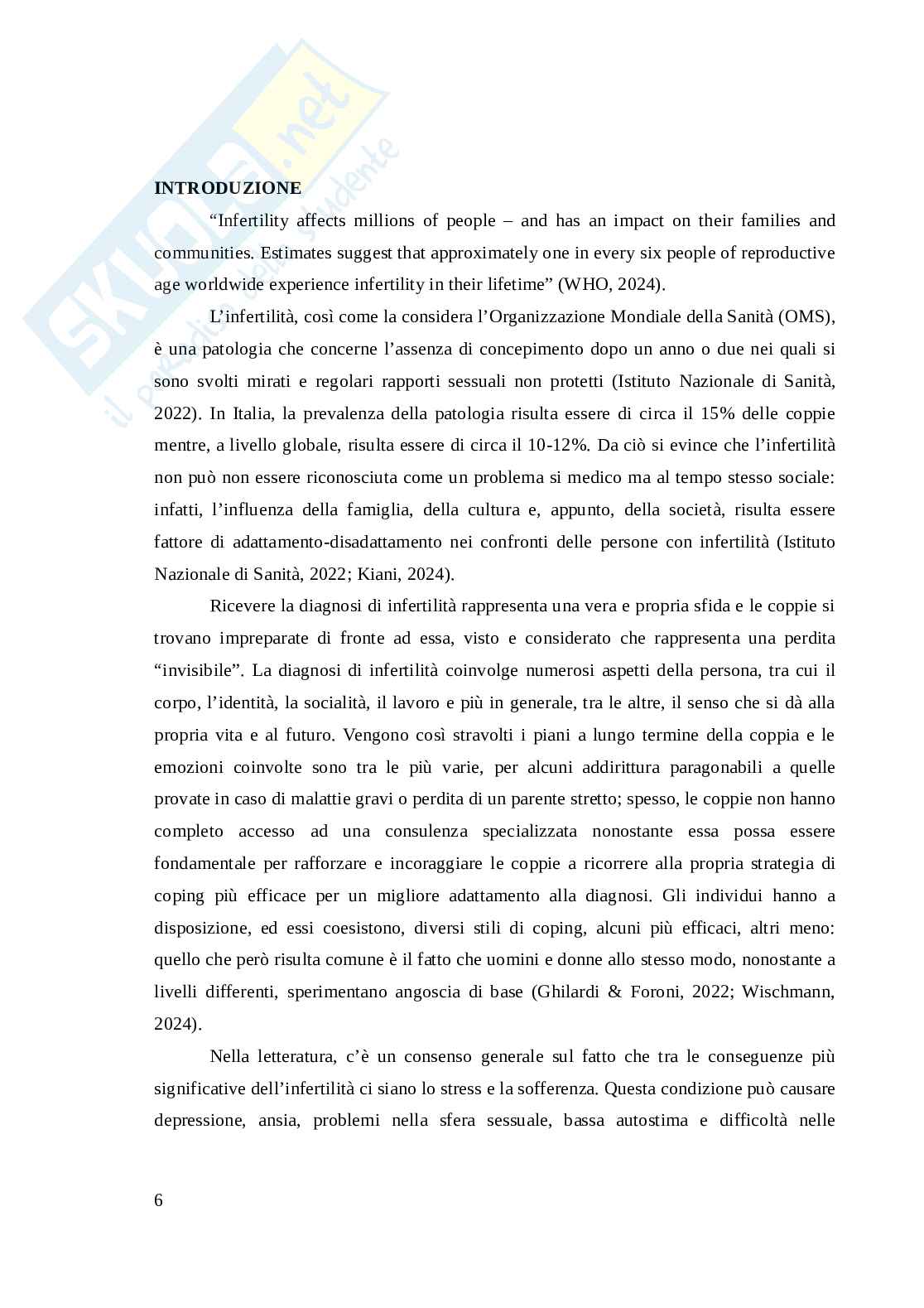 Infertilità di coppia e impatto sulla sessualità: ridefinizione del progetto di vita coniugale Pag. 6