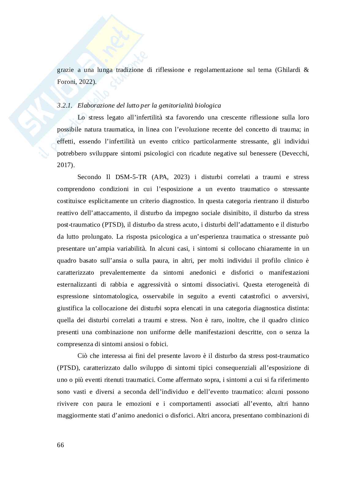Infertilità di coppia e impatto sulla sessualità: ridefinizione del progetto di vita coniugale Pag. 66
