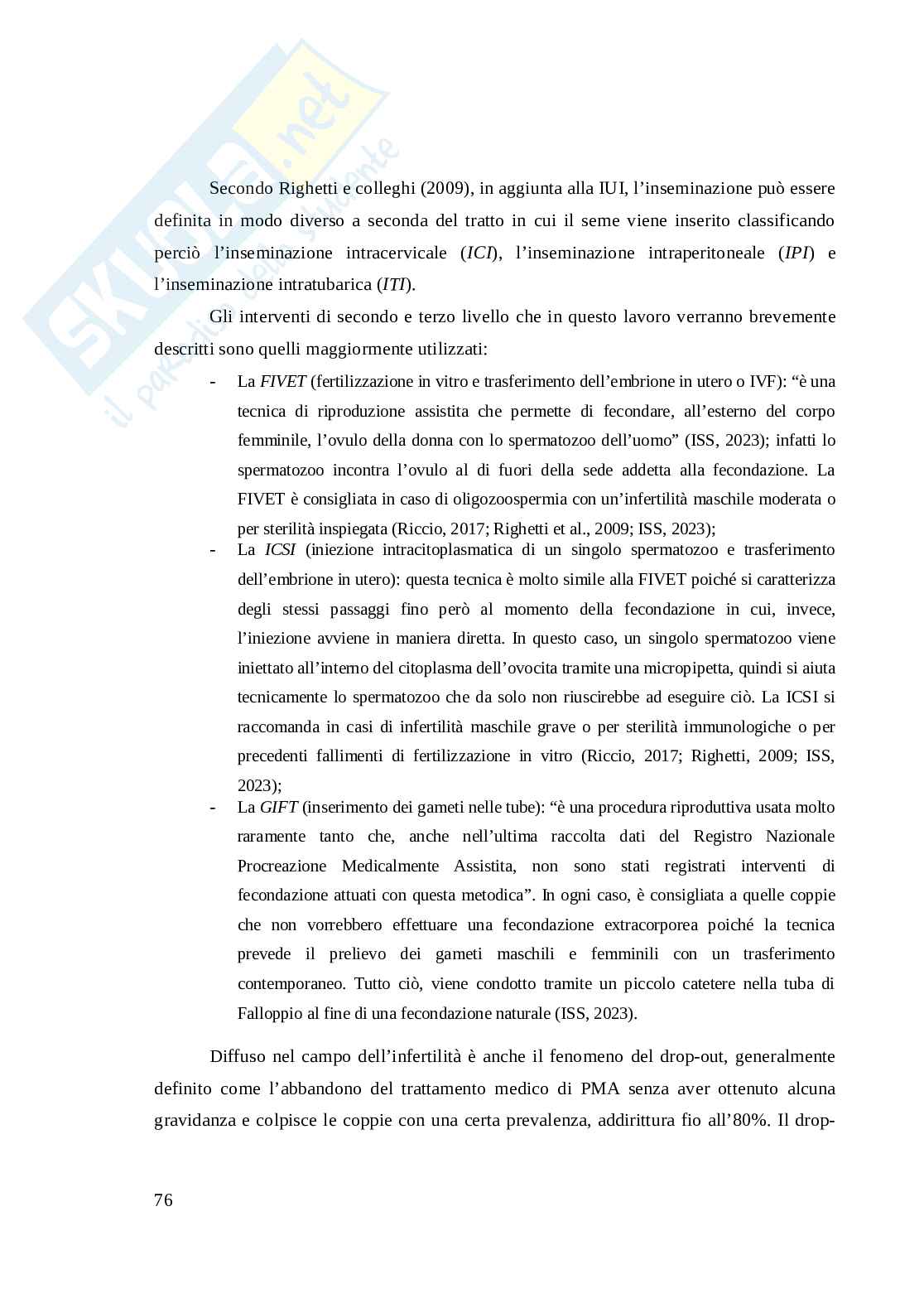Infertilità di coppia e impatto sulla sessualità: ridefinizione del progetto di vita coniugale Pag. 76