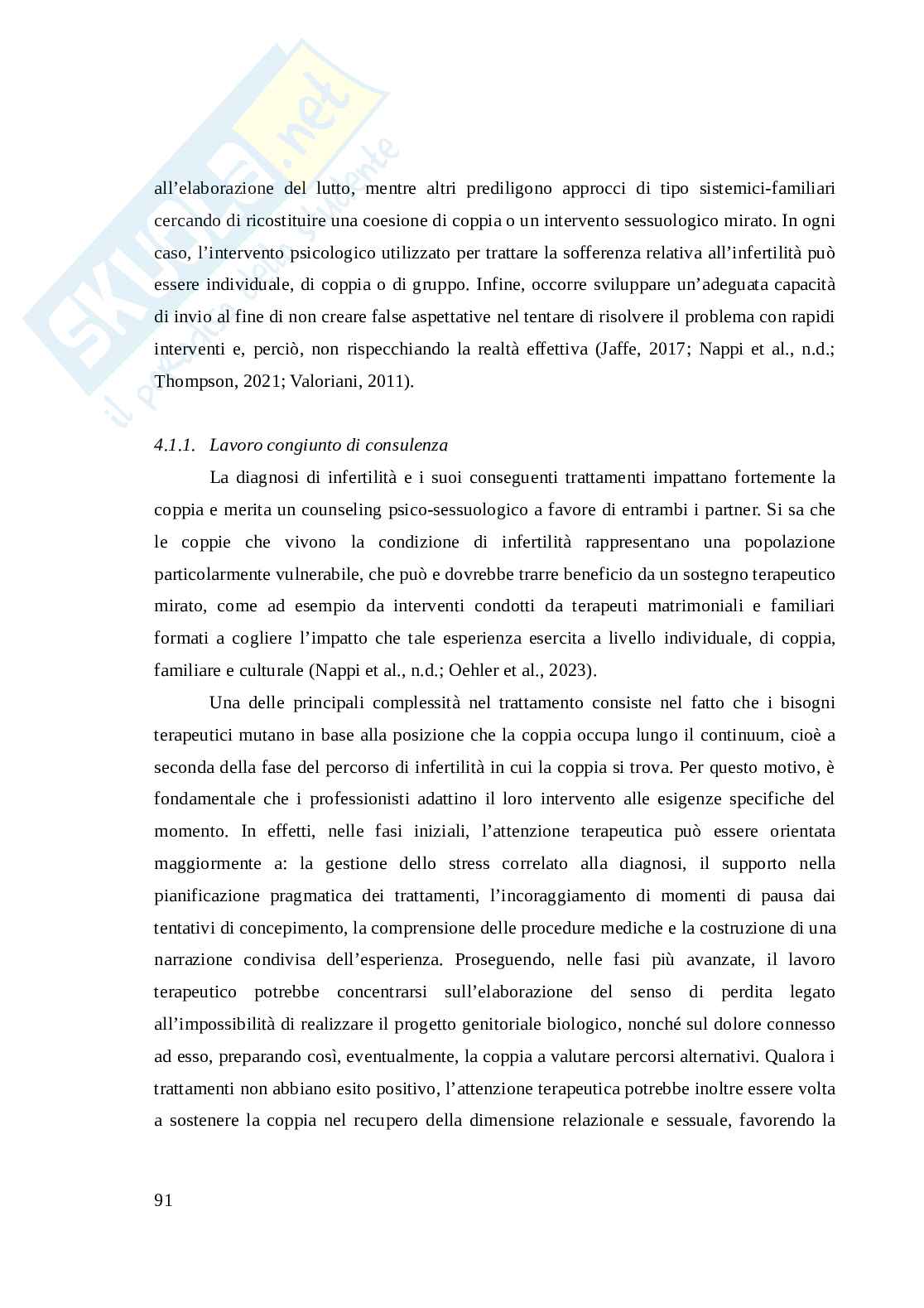 Infertilità di coppia e impatto sulla sessualità: ridefinizione del progetto di vita coniugale Pag. 91