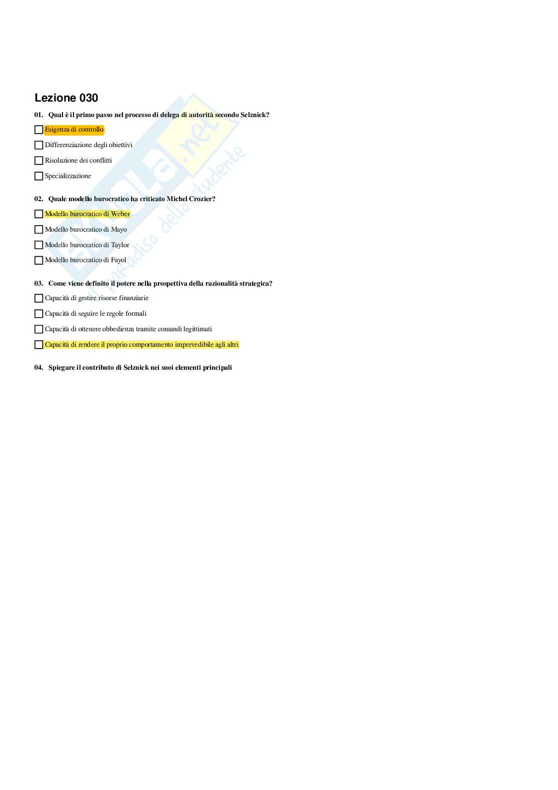 Paniere Organizzazione e contabilità delle amministrazioni e dei servizi pubblici - Risposte multiple (2025) Pag. 31