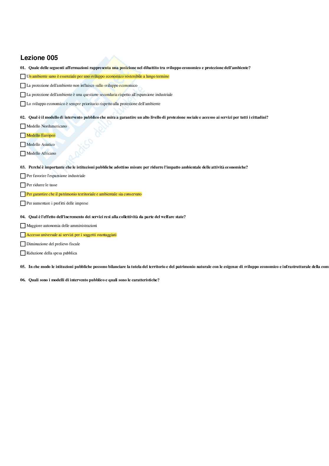 Paniere Organizzazione e contabilità delle amministrazioni e dei servizi pubblici - Risposte multiple (2025) Pag. 6