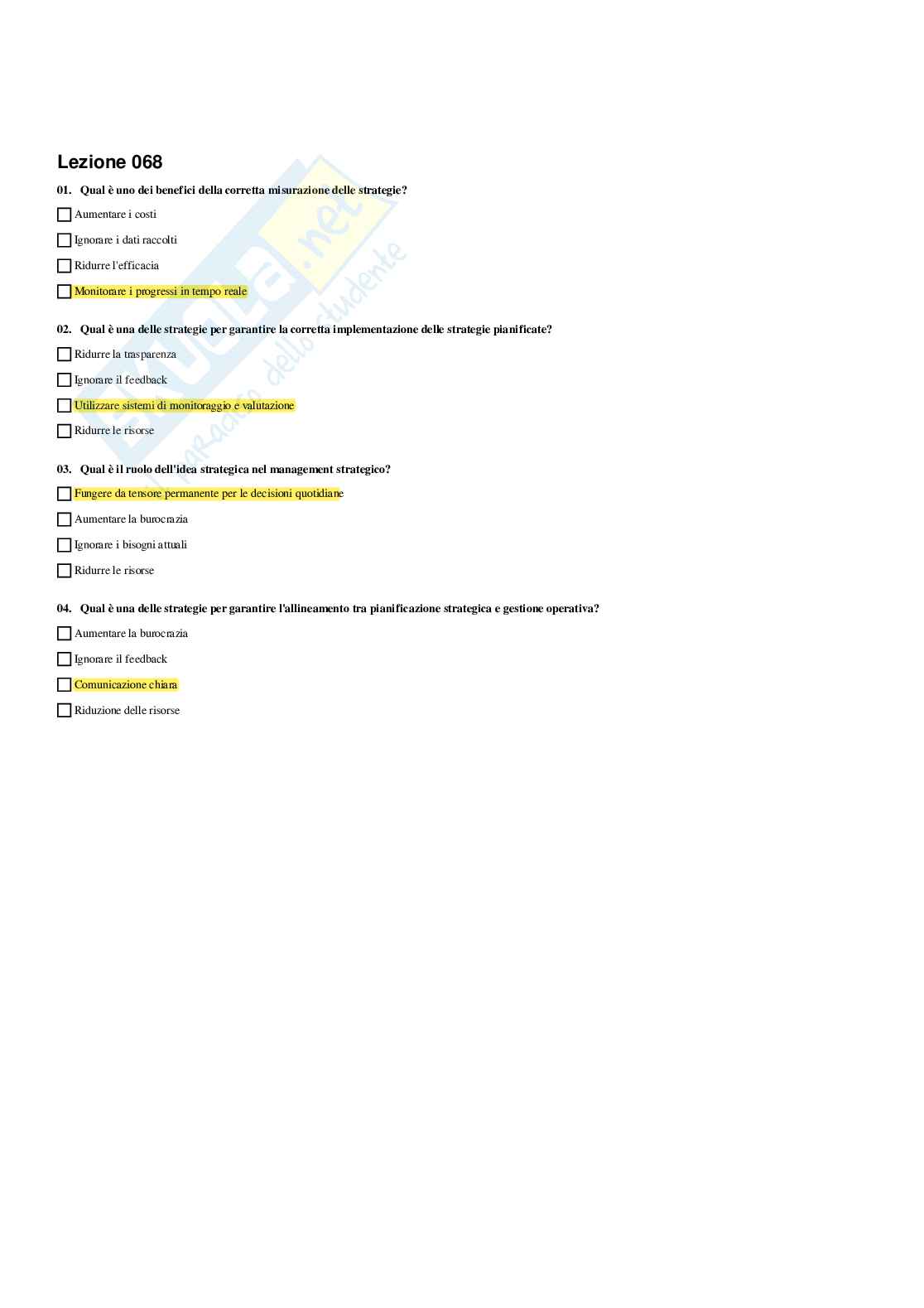 Paniere Organizzazione e contabilità delle amministrazioni e dei servizi pubblici - Risposte multiple (2025) Pag. 66