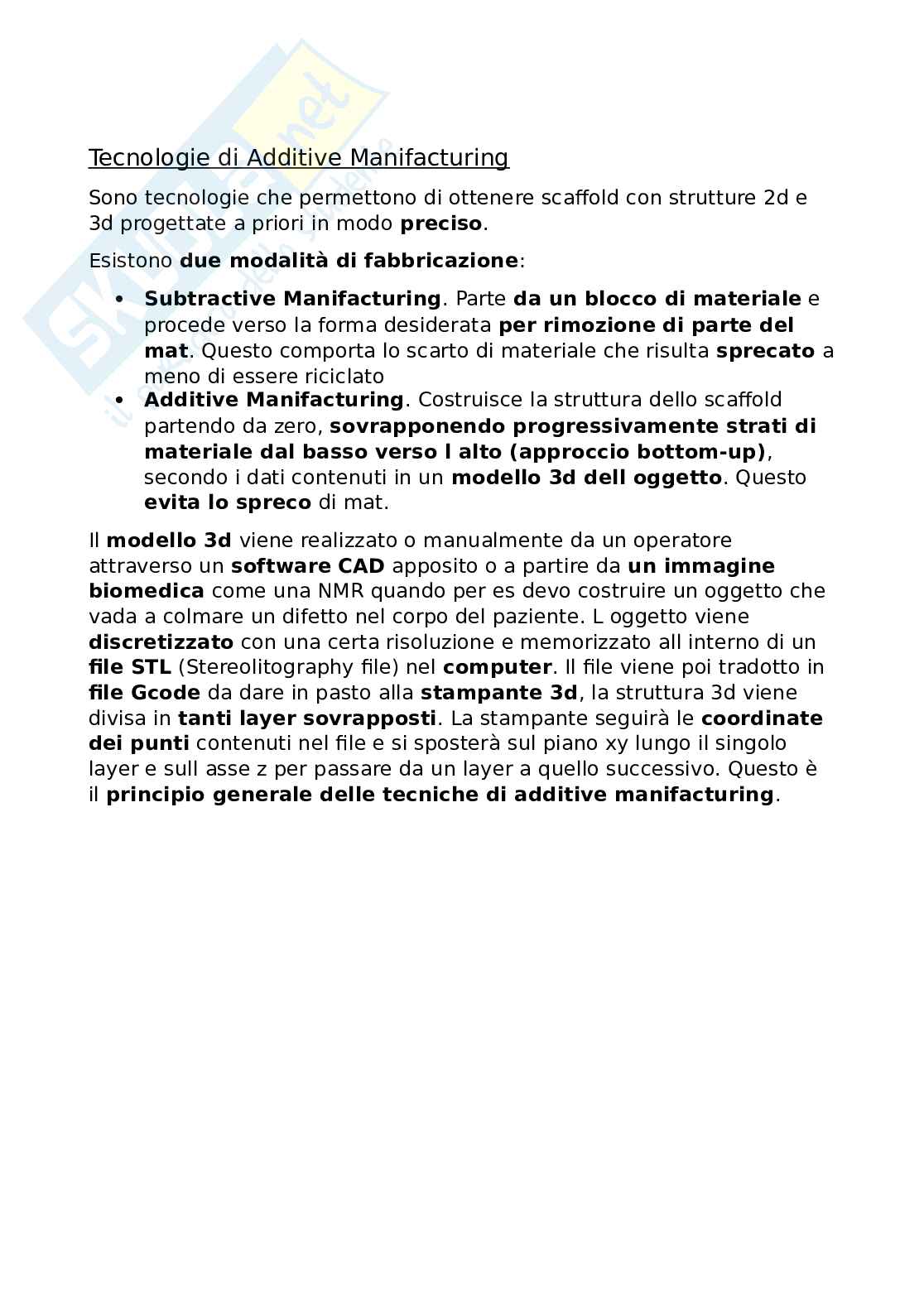 Tecniche di additive manifacturing Pag. 1