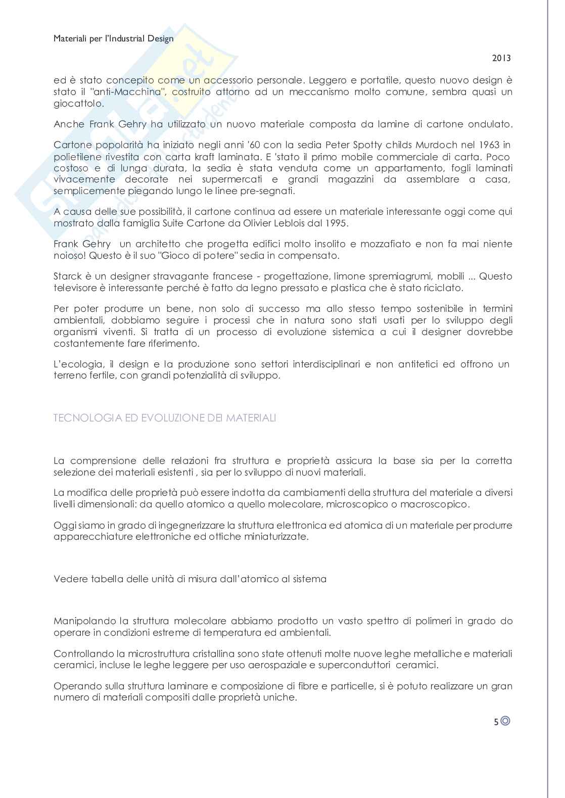 Materiali e Processi Innovativi nell industrial Design Pag. 6