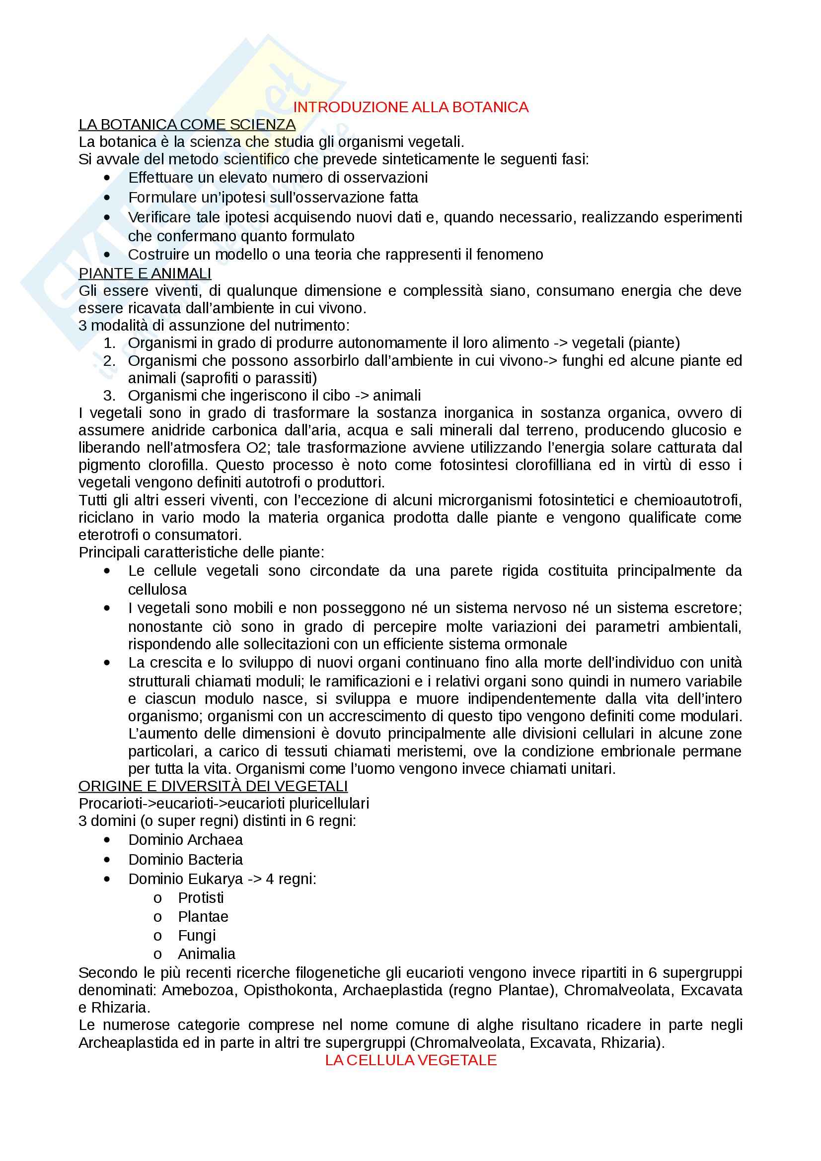 Nozioni, Botanica Pag. 1