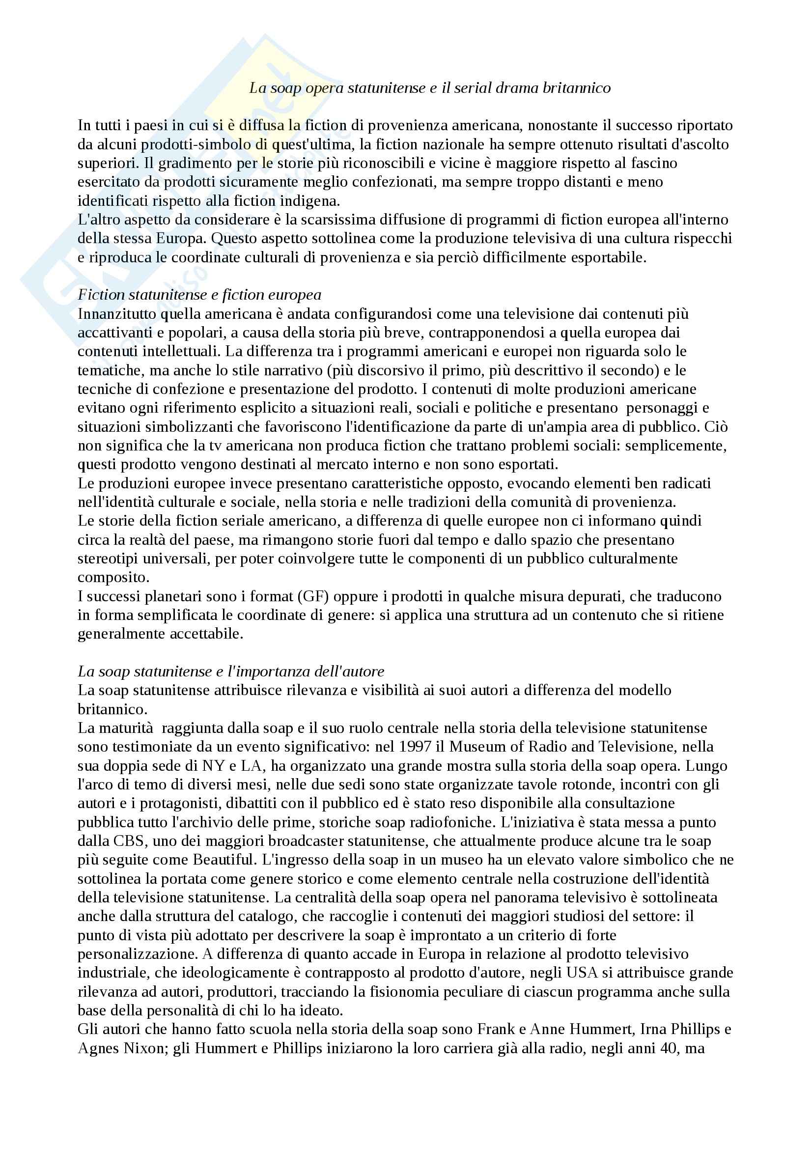 Riassunto esame Linguaggio Cine-televisivo, prof. Valentini, libro consigliato La Lunga Serialità Televisiva Pag. 11