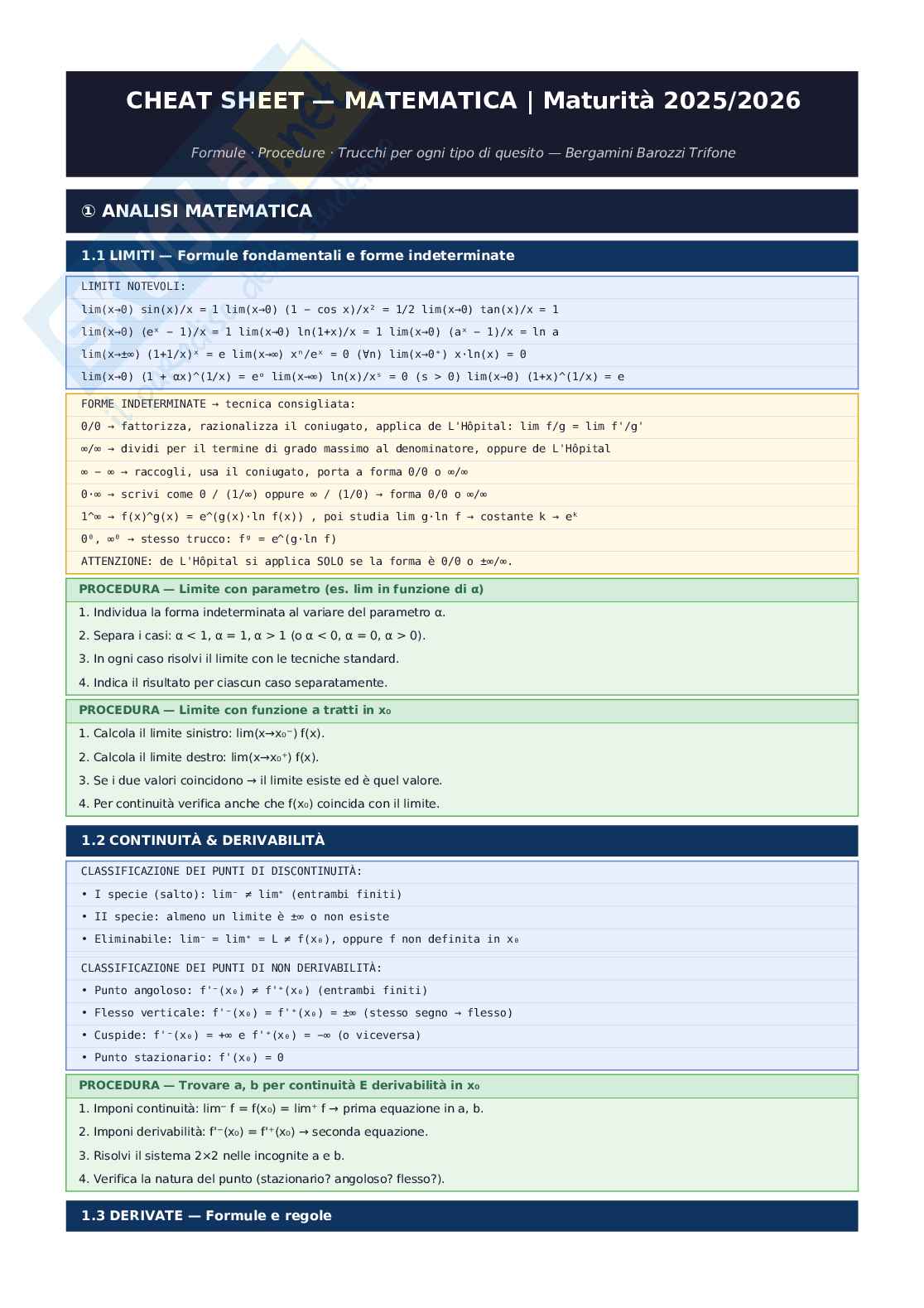 Analisi I - Formulario Pag. 1
