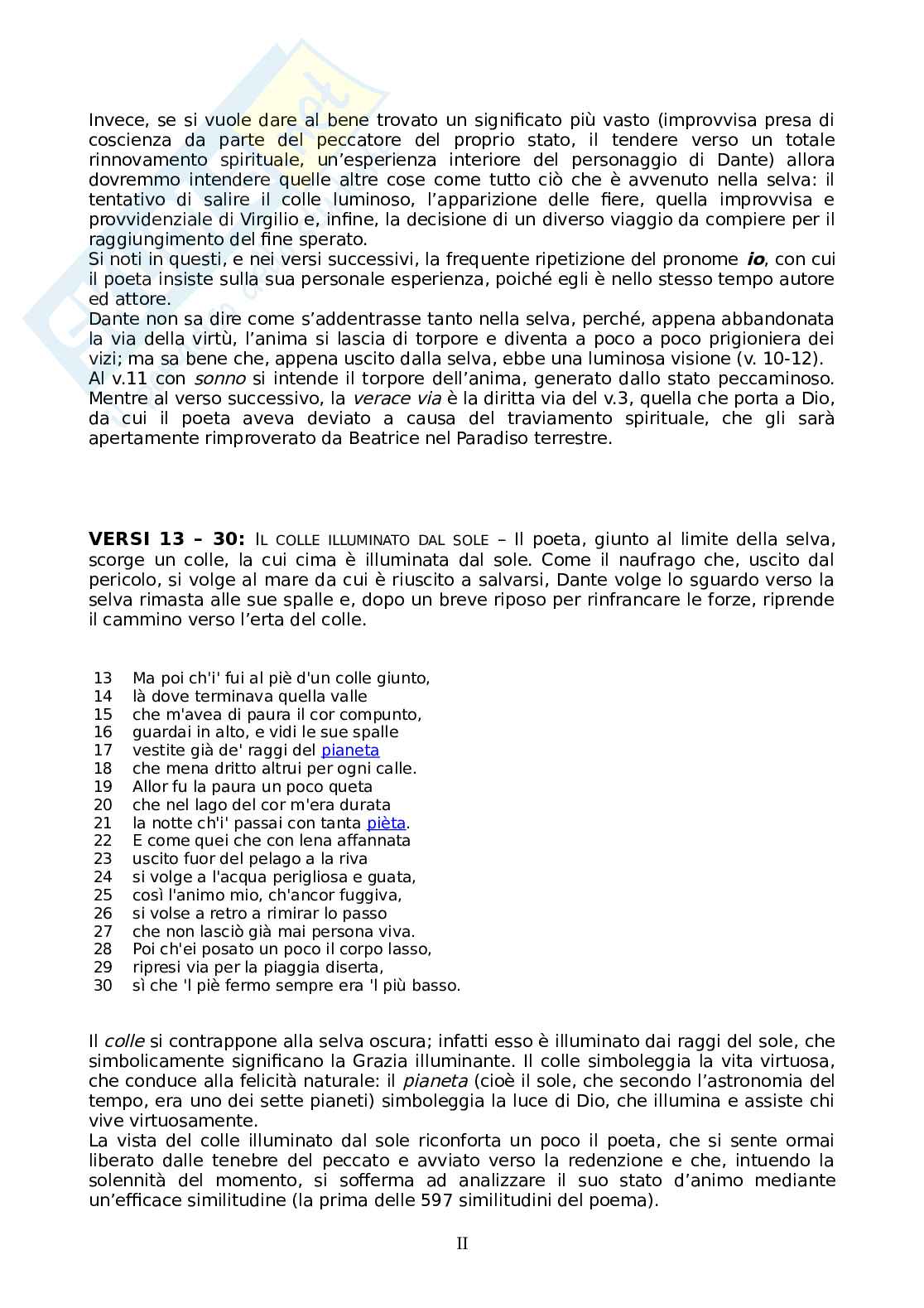 Canto    1 Inferno - Commento Pag. 2