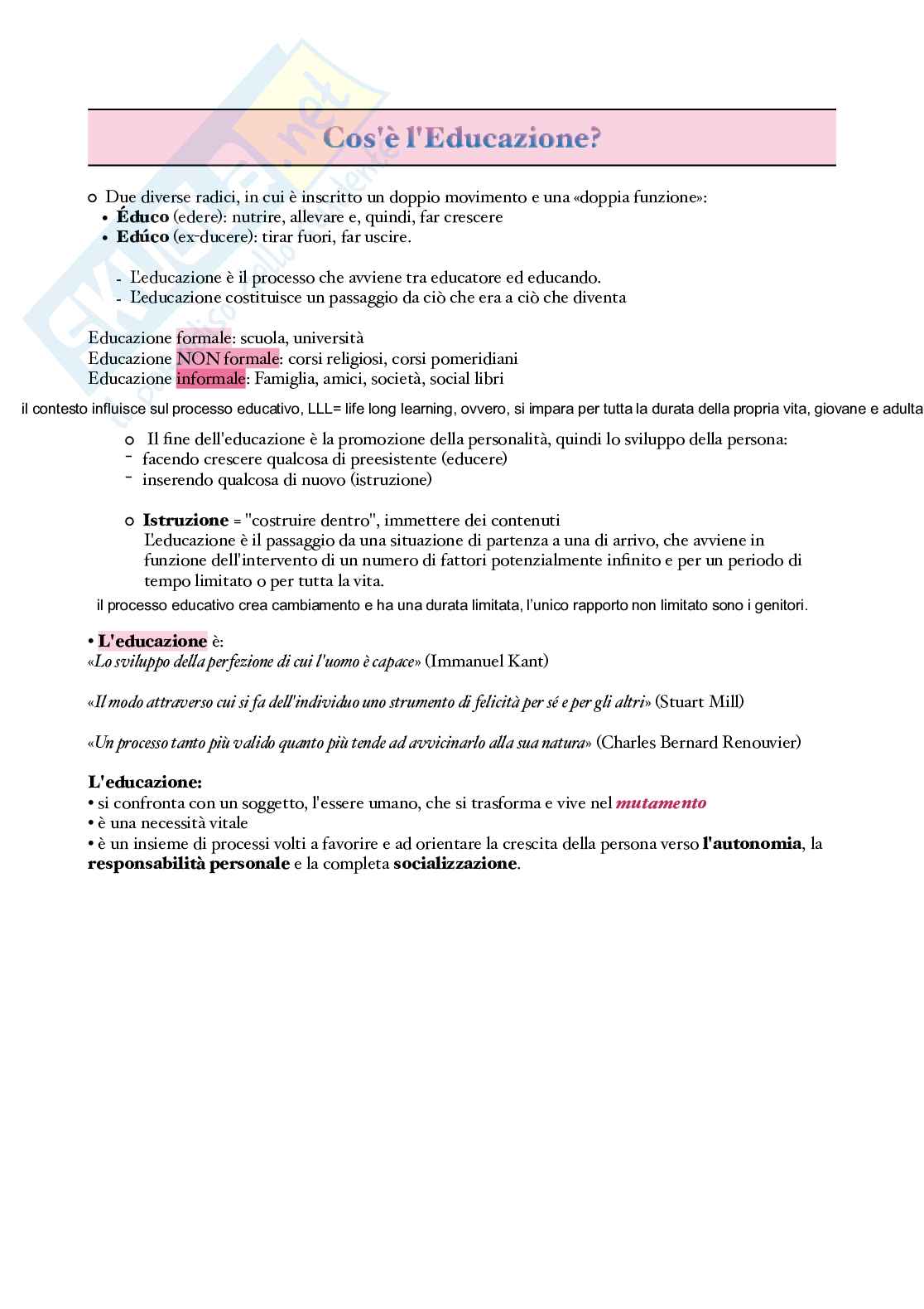 Pedagogia generale e sociale Pag. 2
