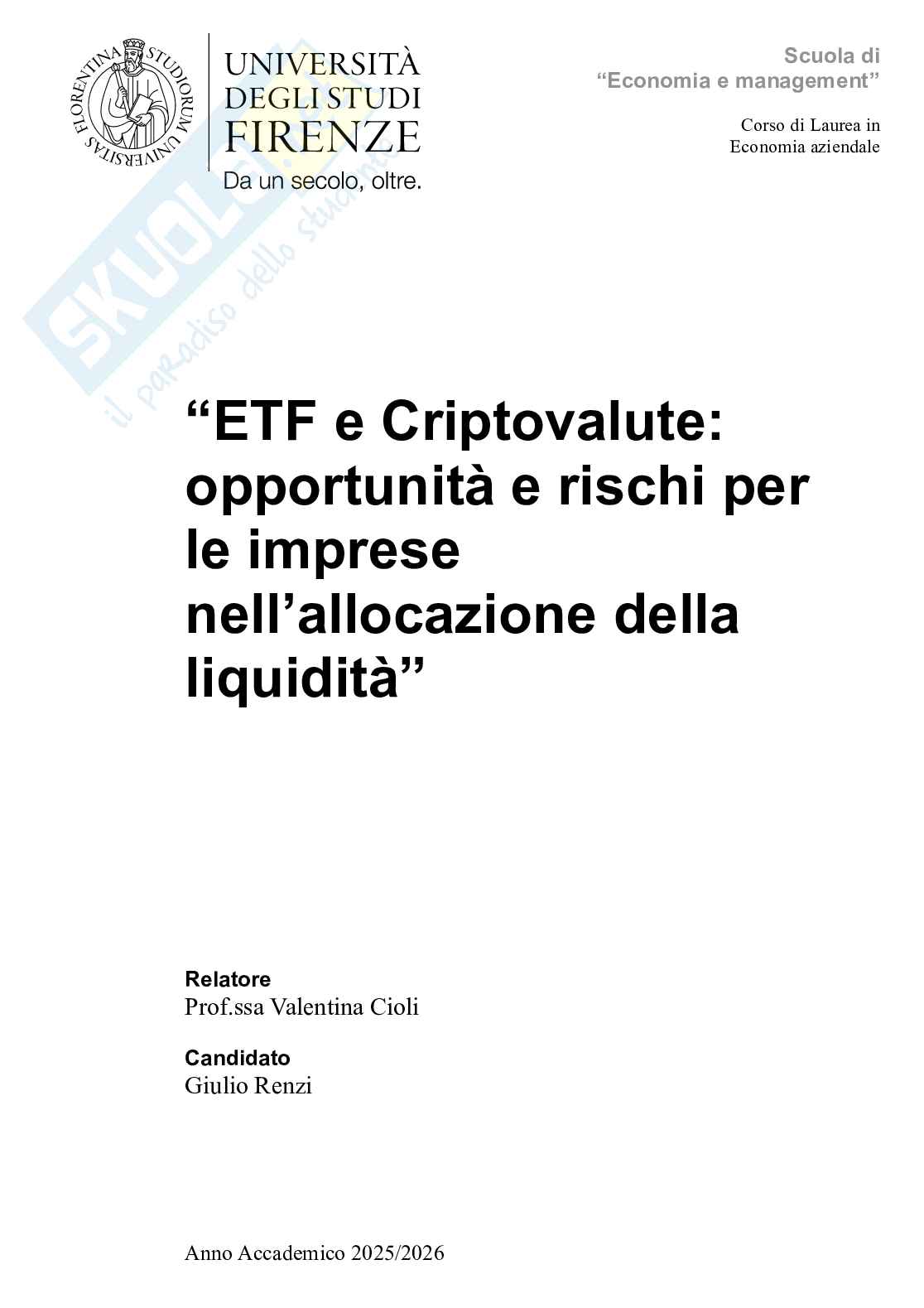 ETF vs criptovalute: metodi alternativi nell'allocazione della liquidità aziendale Pag. 1