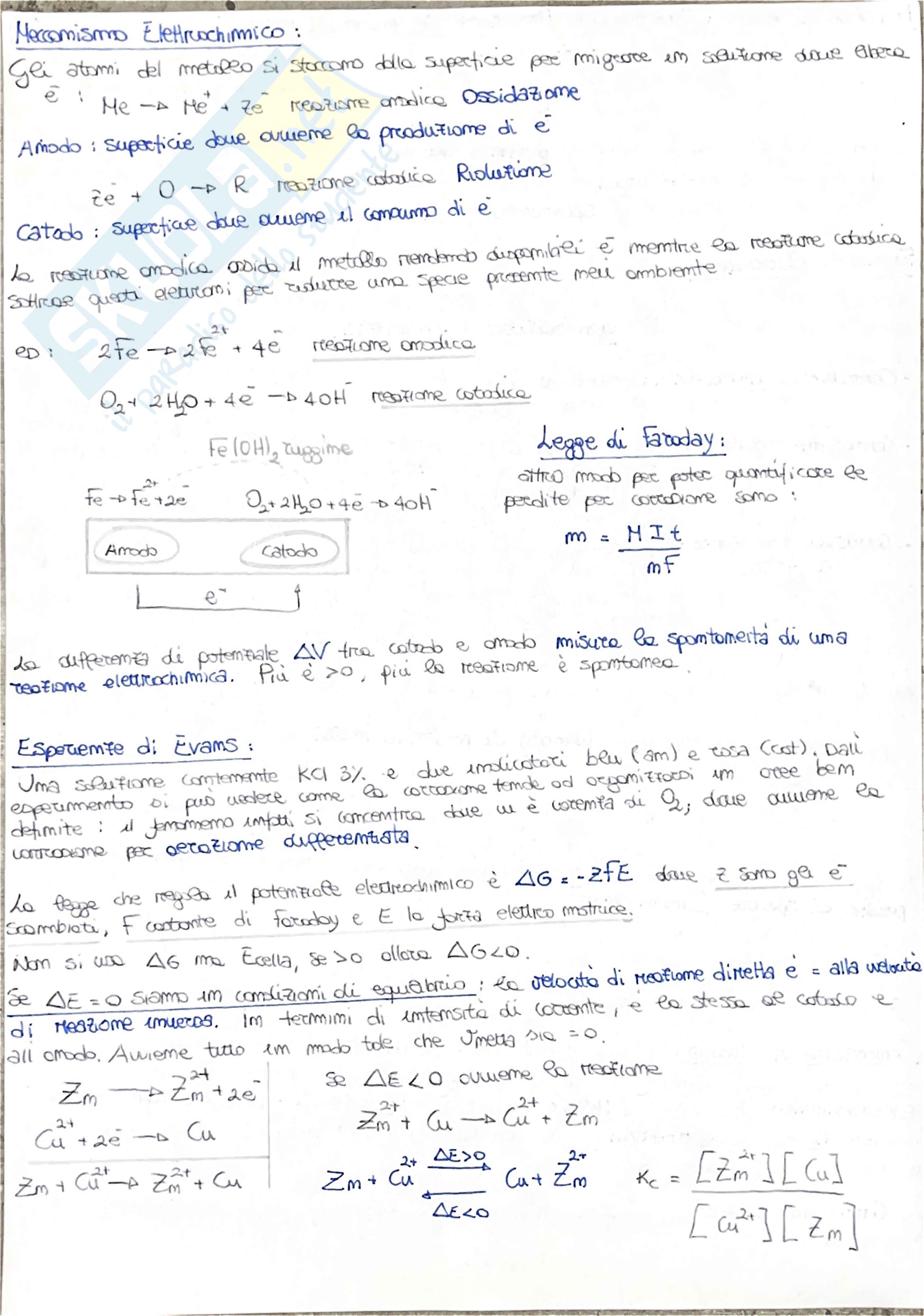 Riassunto esame Corrosione e protezione dei materiali metallici, Prof. Testa Flaviano, libro consigliato Corrosione e protezione dei materiali metallici , Pedeferri  Pag. 6