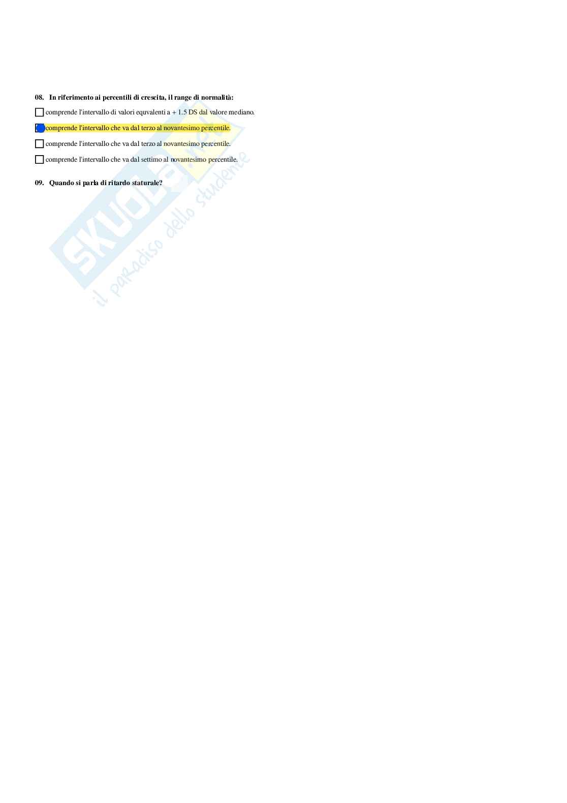Paniere Endocrinologia applicata all'attività motoria (2026) - Risposte multiple corrette Pag. 16