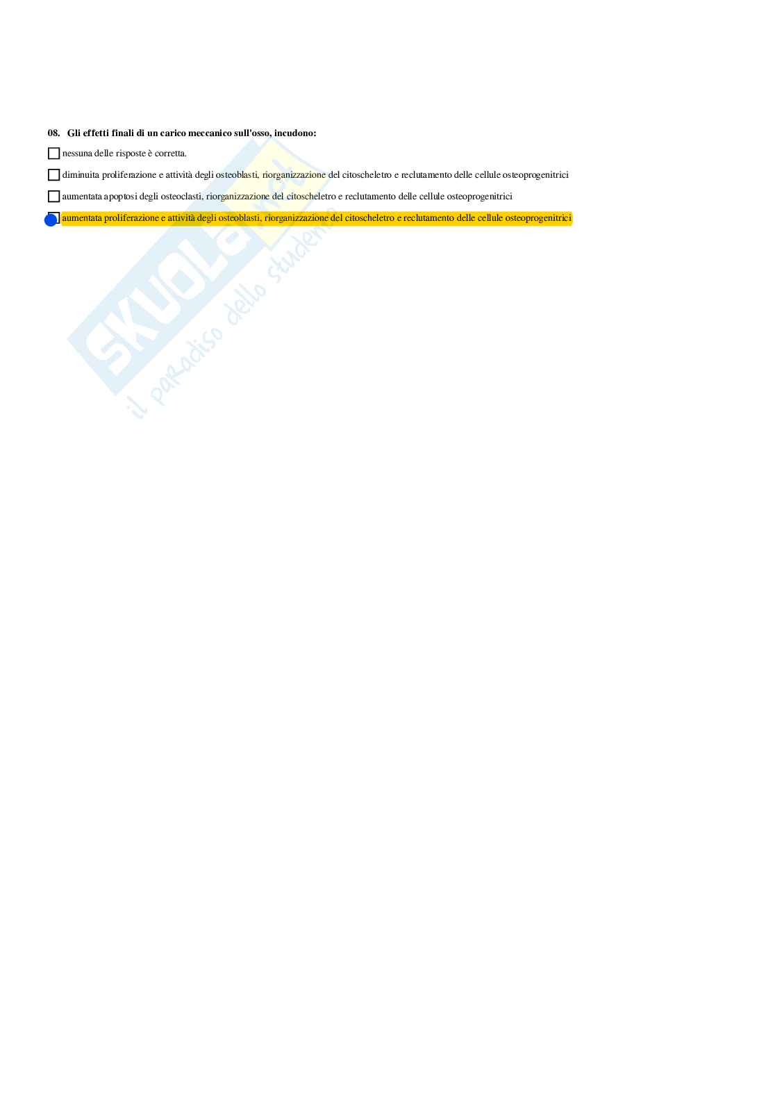 Paniere Endocrinologia applicata all'attività motoria (2026) - Risposte multiple corrette Pag. 36