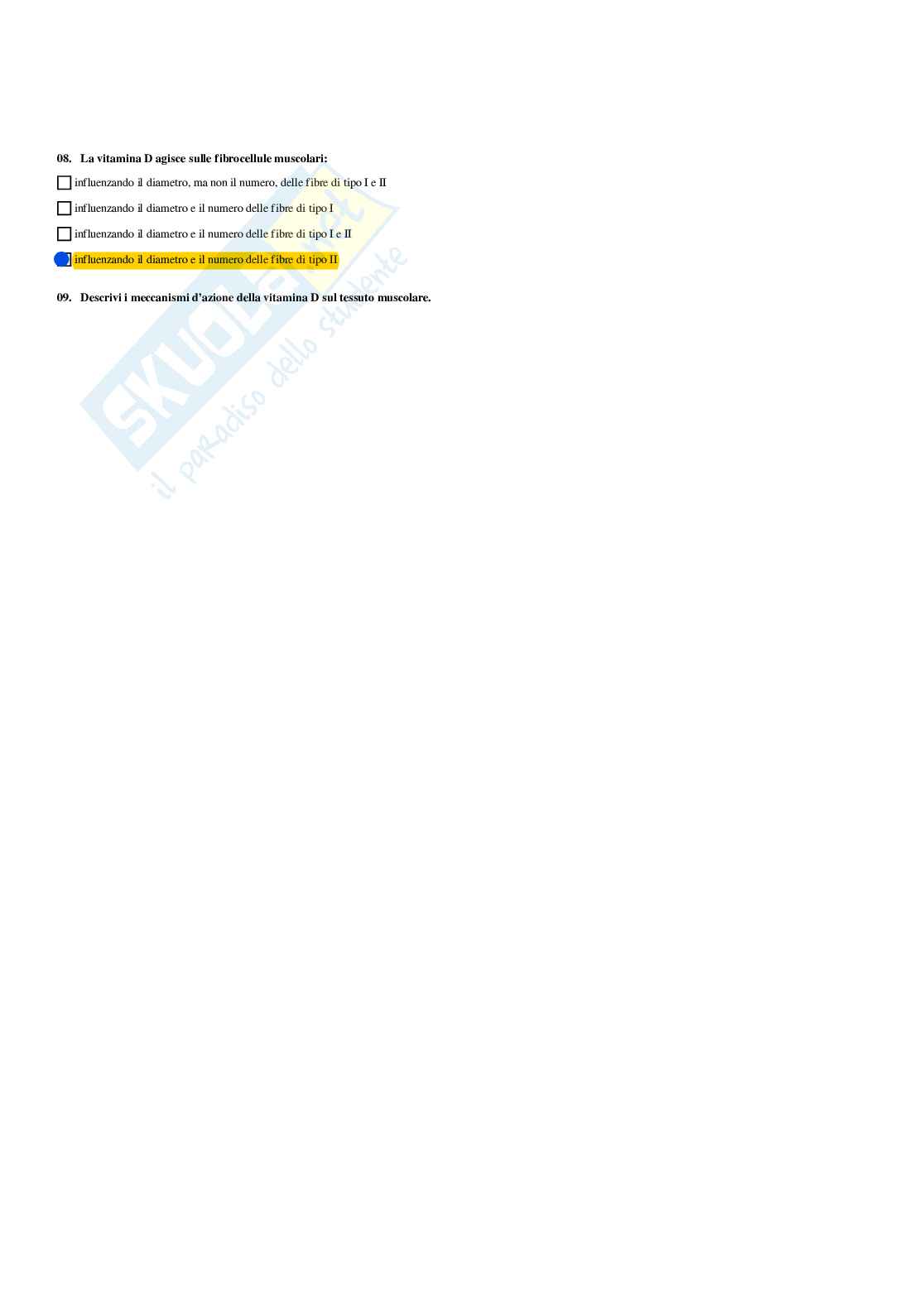 Paniere Endocrinologia applicata all'attività motoria (2026) - Risposte multiple corrette Pag. 46