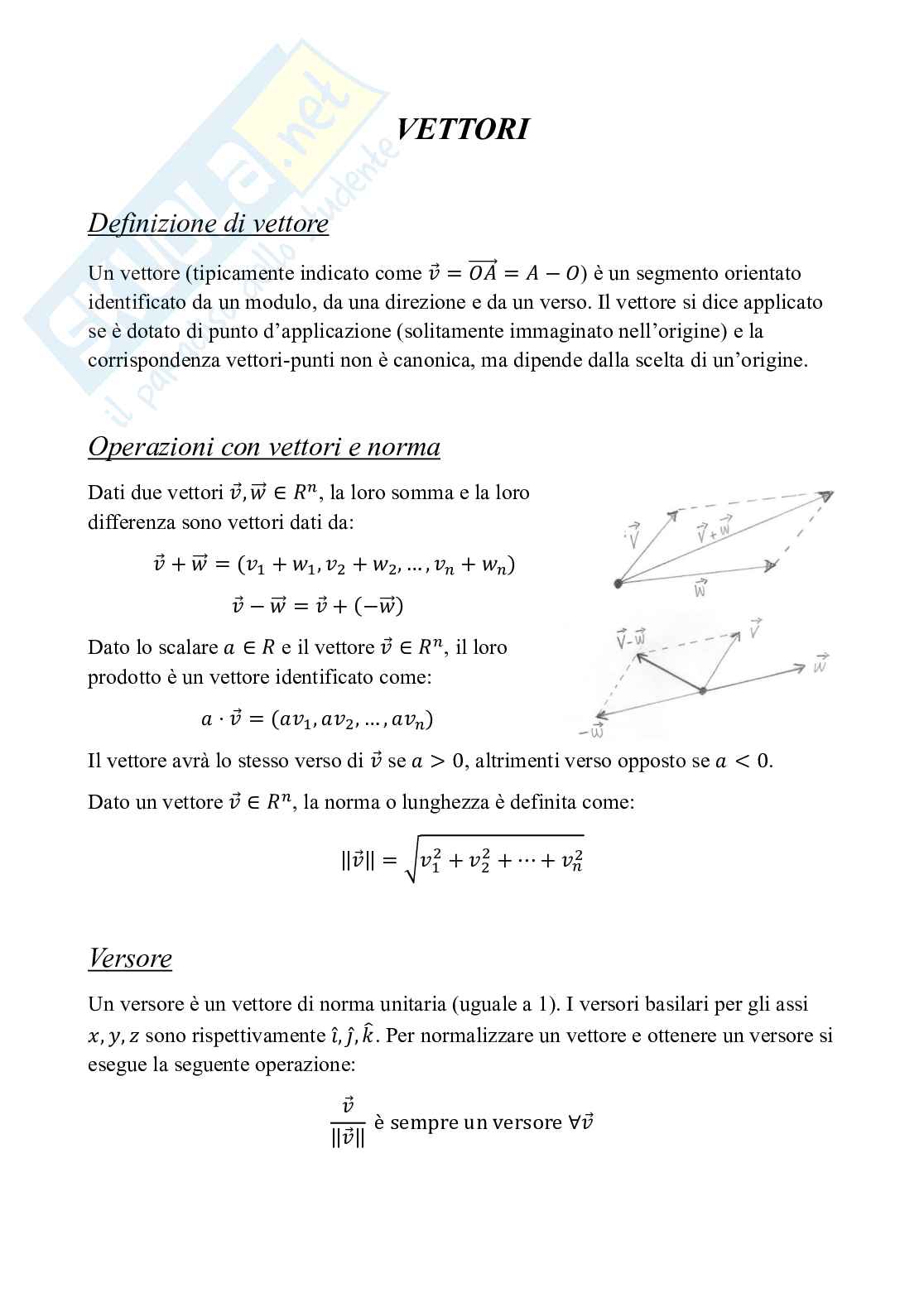 Appunti Algebra lineare e geometria Pag. 1