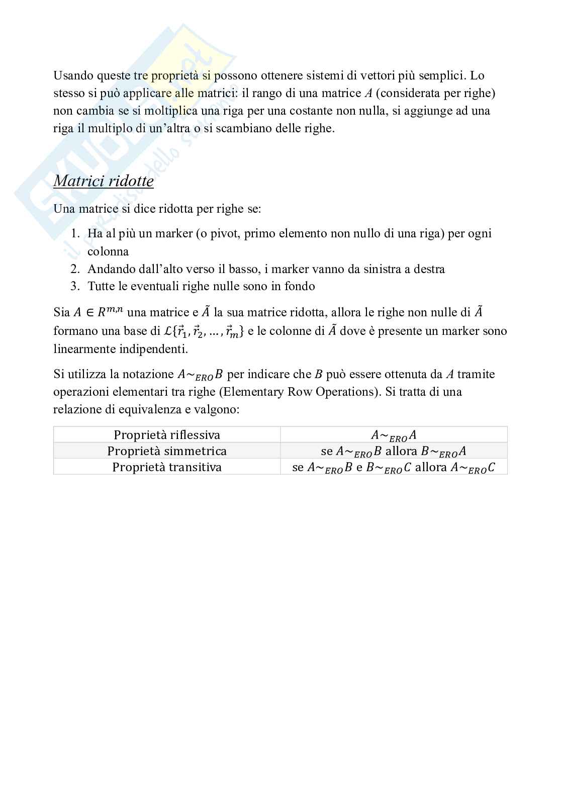 Appunti Algebra lineare e geometria Pag. 11
