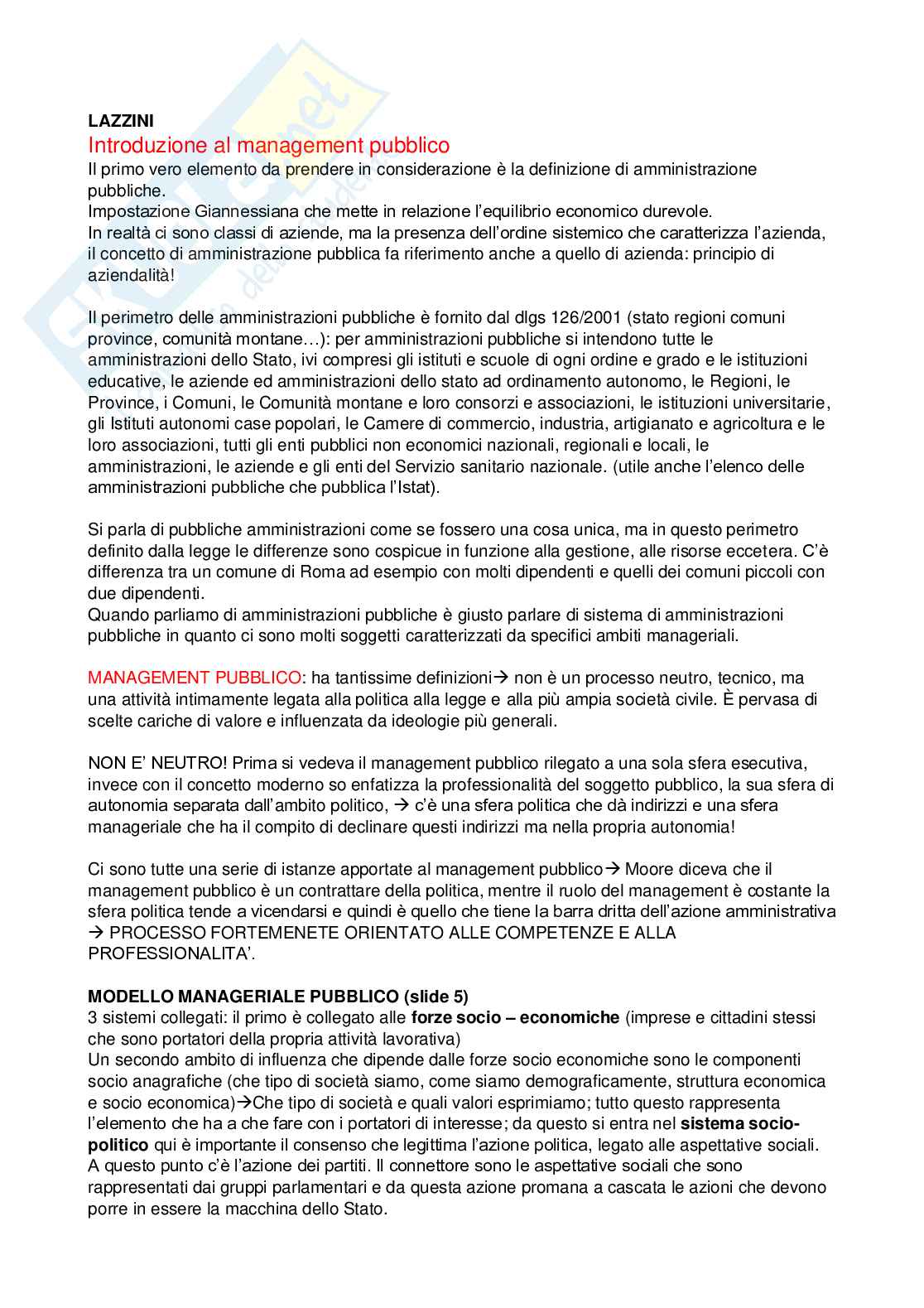 Appunti economia delle aziende e amministrazioni pubbliche Pag. 1