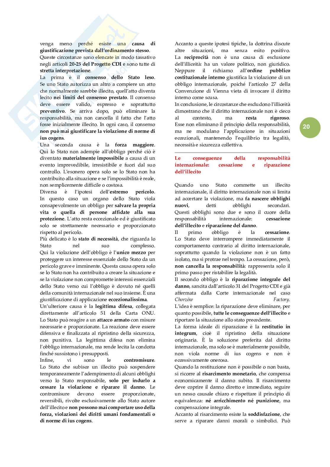 Riassunto esame Diritto internazionale , Prof. Virzo Roberto, libro consigliato Diritto internazionale, Conforti, Villani Pag. 21