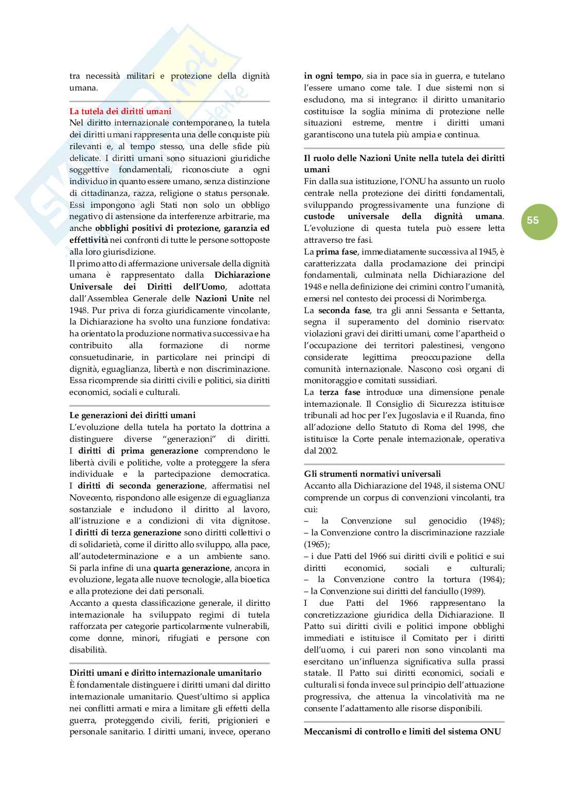 Riassunto esame Diritto internazionale , Prof. Virzo Roberto, libro consigliato Diritto internazionale, Conforti, Villani Pag. 56