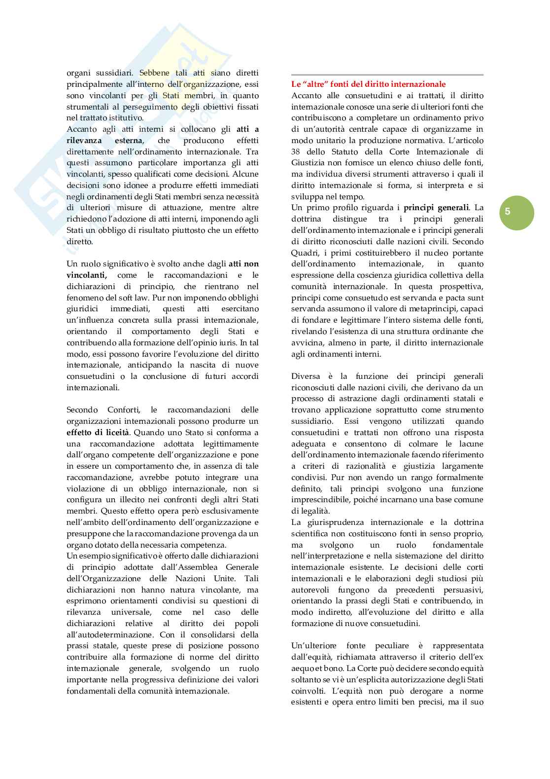 Riassunto esame Diritto internazionale , Prof. Virzo Roberto, libro consigliato Diritto internazionale, Conforti, Villani Pag. 6