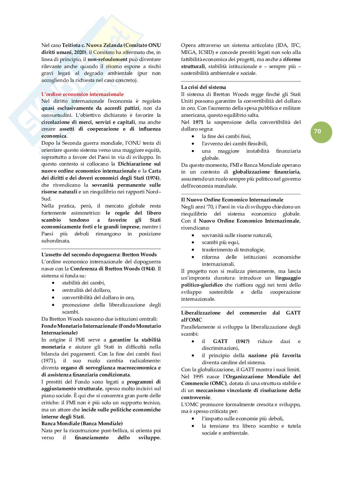 Riassunto esame Diritto internazionale , Prof. Virzo Roberto, libro consigliato Diritto internazionale, Conforti, Villani Pag. 71