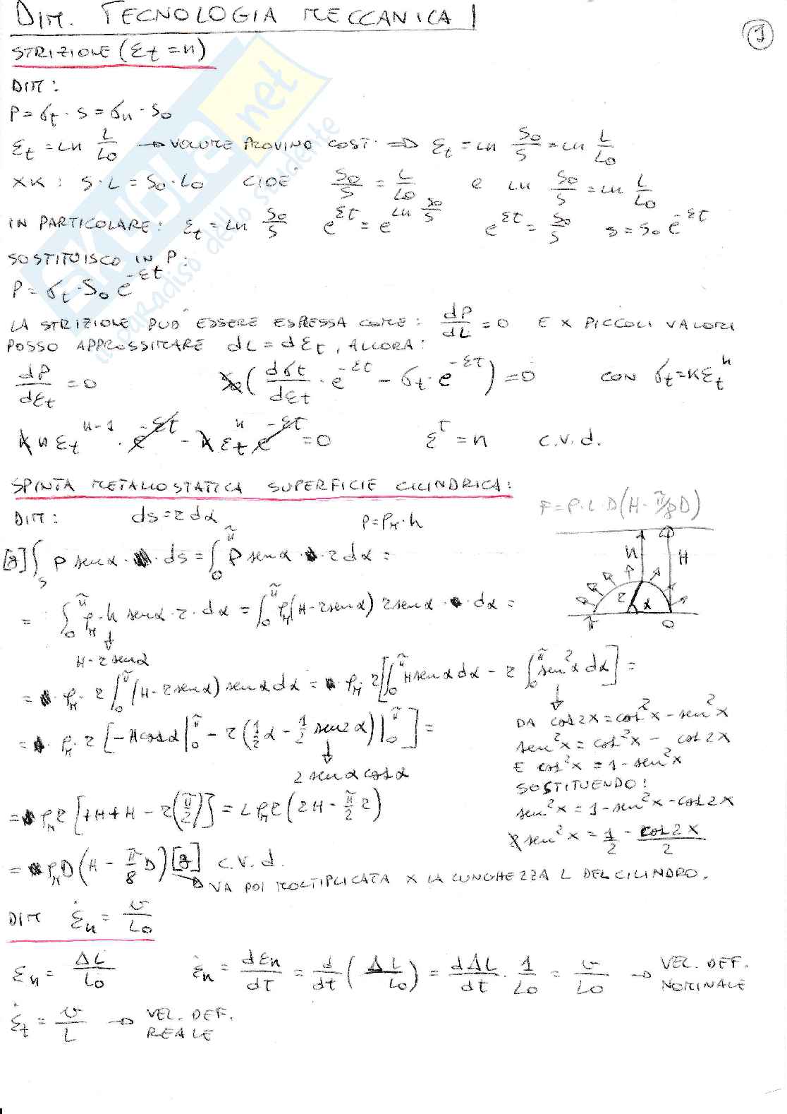 Tecnologia meccanica - dimostrazioni Pag. 1
