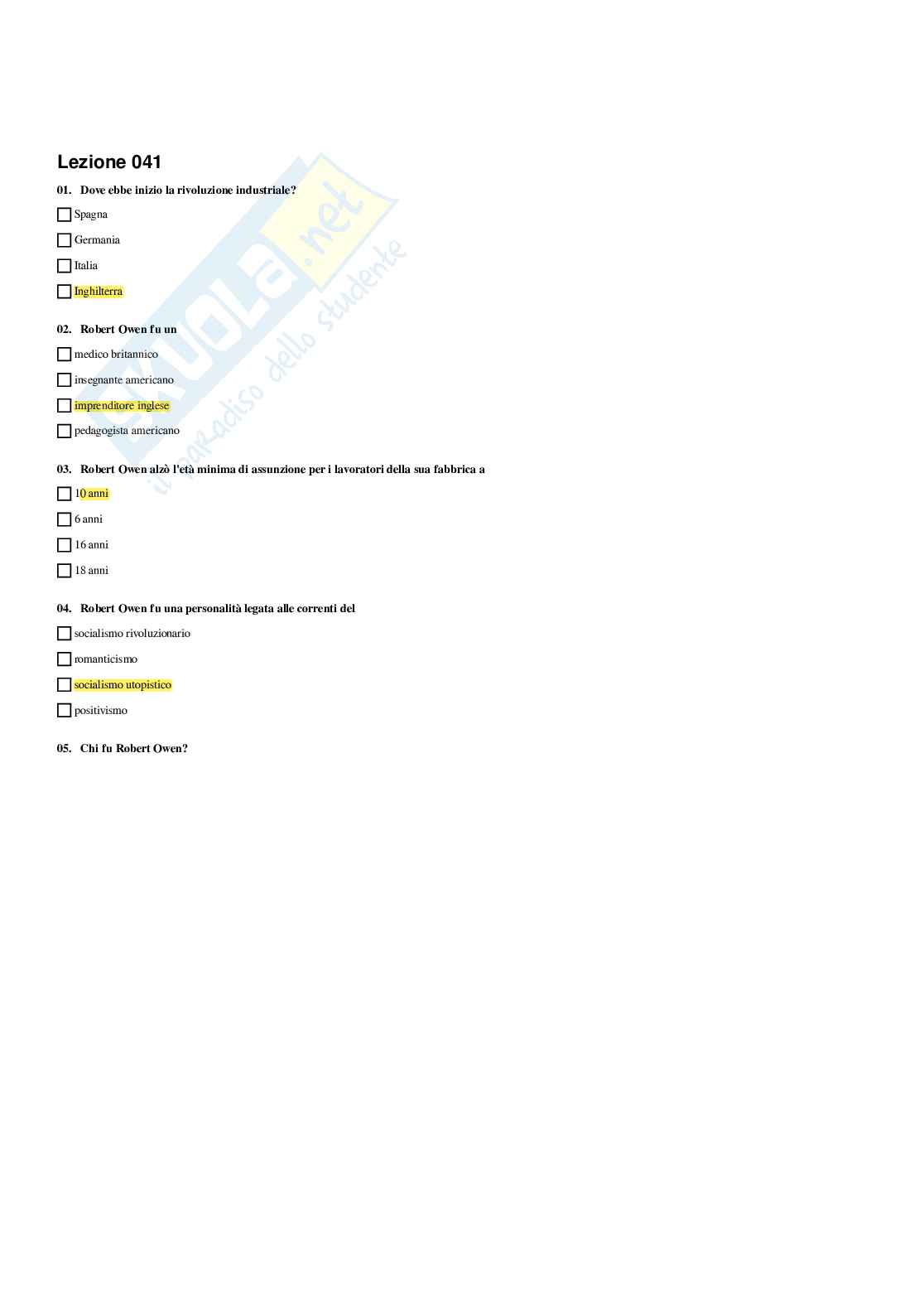 Paniere Storia della pedagogia  - Risposte multiple - aggiornato (2026) Pag. 36