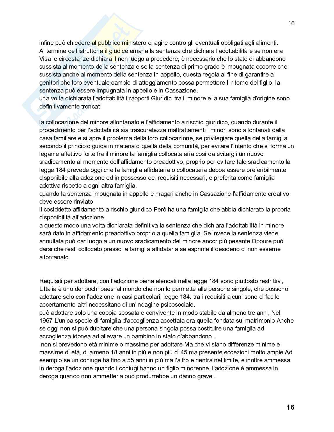 Adozione e Protezione del minore Pag. 16