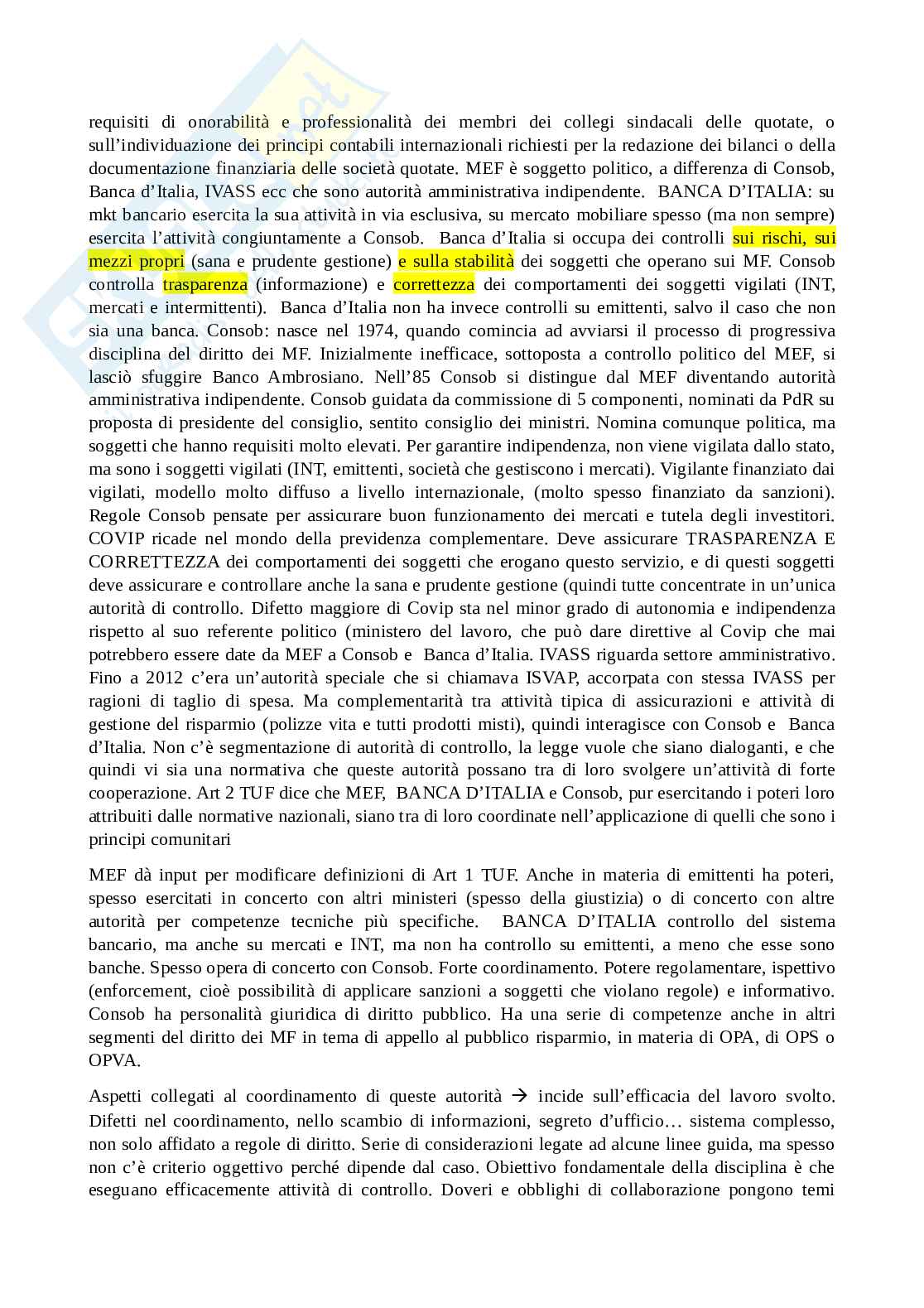 Appunti di Diritto dei mercati finanziari Pag. 2