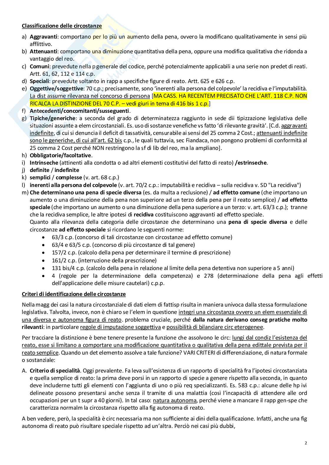 Forme di manifestazione del reato Pag. 2