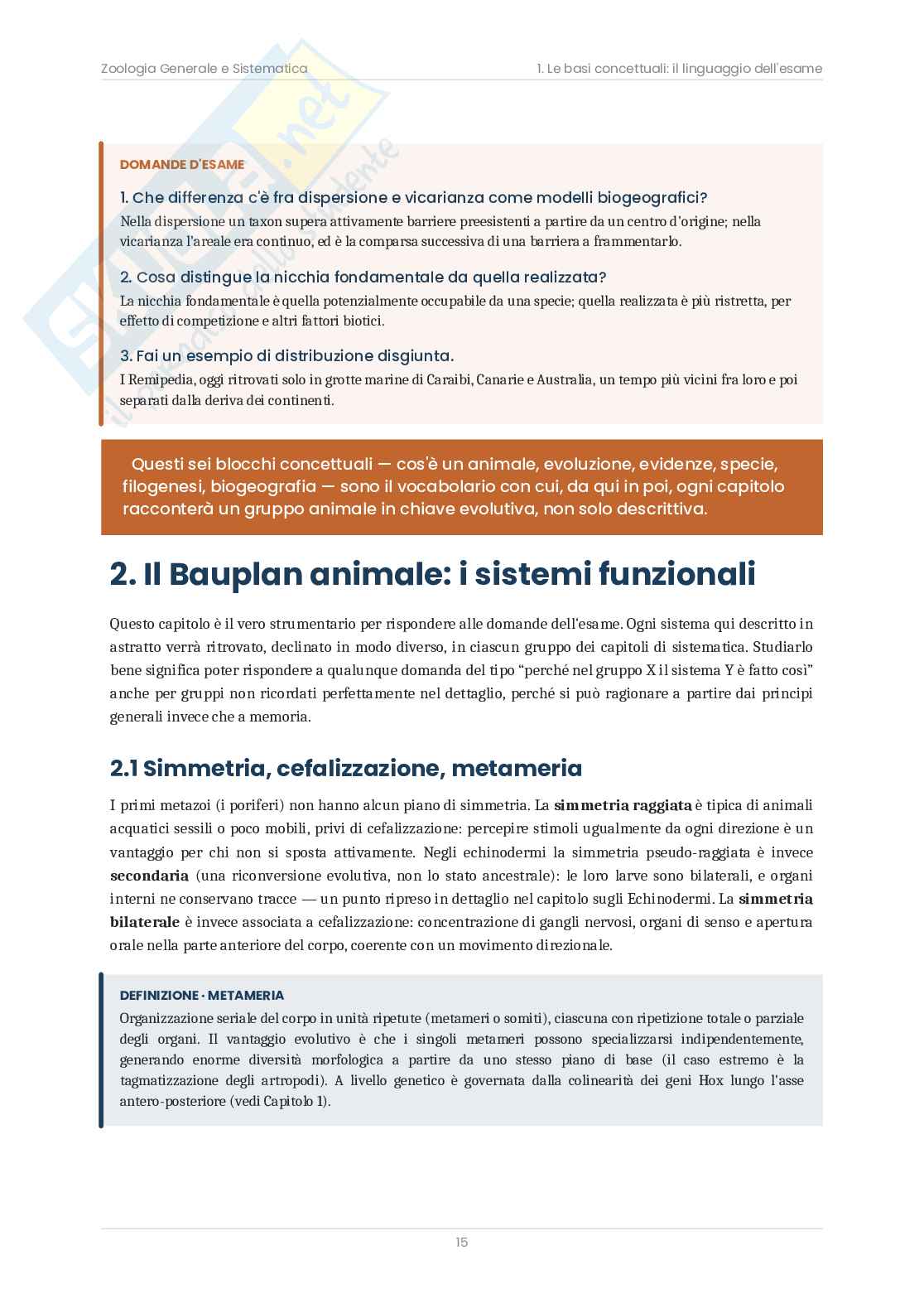 Zoologia sistematica – Teoria, schemi e domande d'esame  Pag. 16