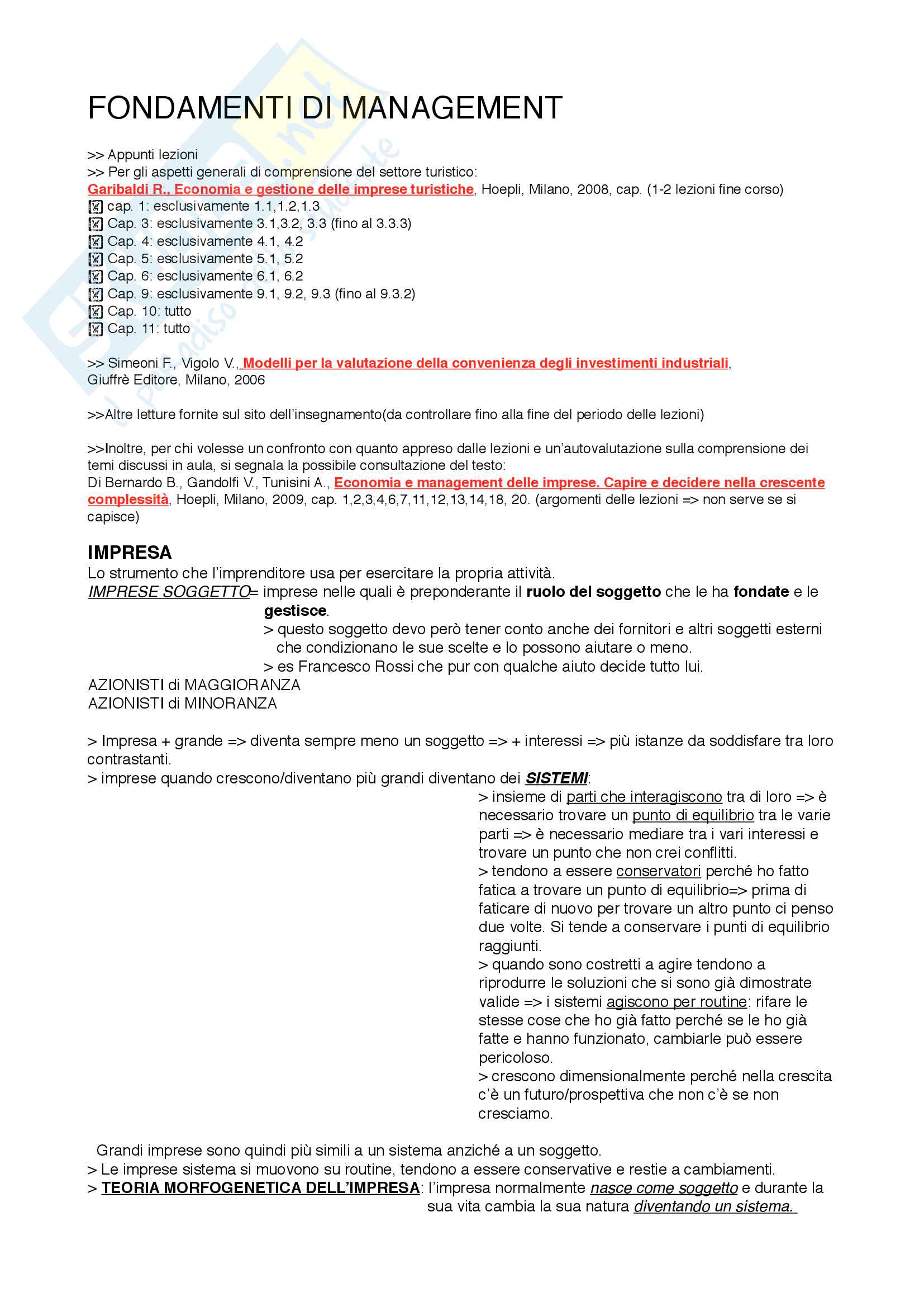 Fondamenti di management Pag. 1
