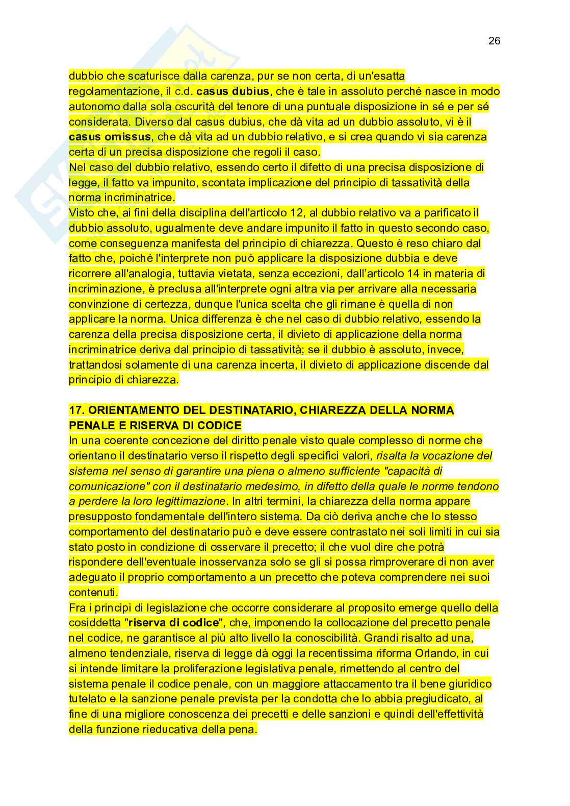 Riassunto esame Diritto penale, Prof. Preziosi Stefano, libro consigliato Le strutture del diritto penale, Fiorella Pag. 26
