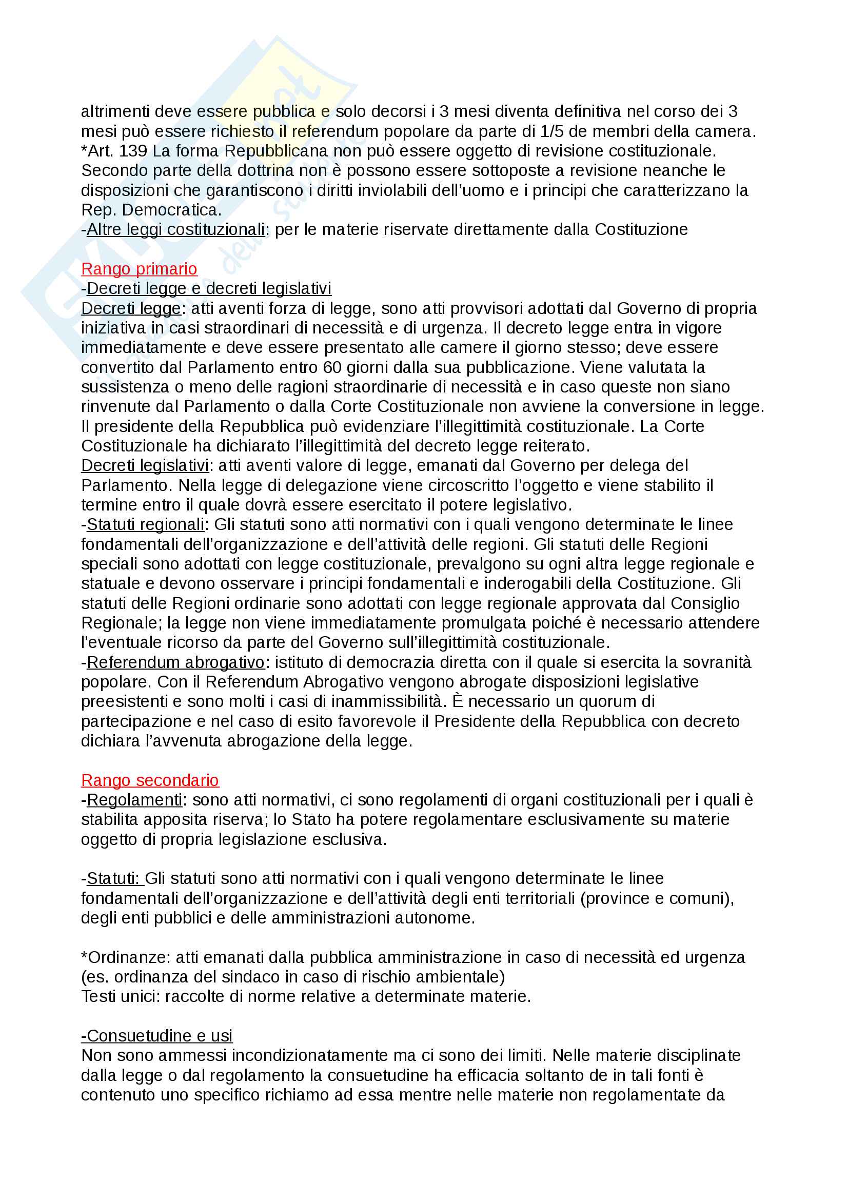 Riassunto esame Diritto pubblico, prof. Pellegrini/Sepe, libro consigliato Manuale di diritto pubblico, Claudio Rossano Pag. 6