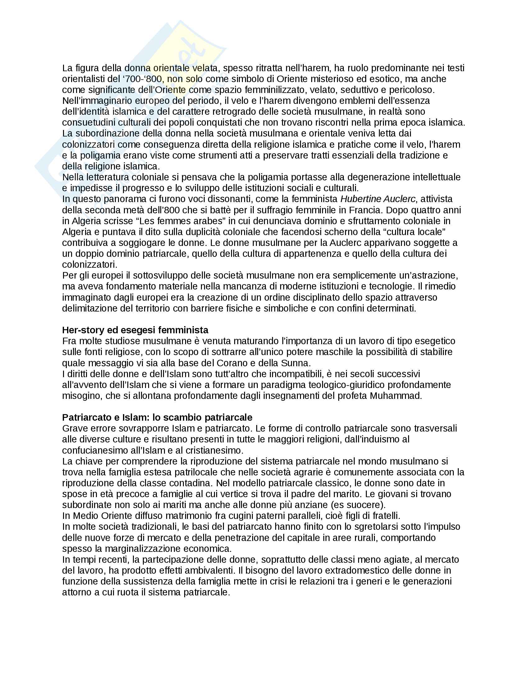 Riassunto esame di Antropologia del Medio Oriente, prof. Sacchi, libro consigliato Musulmane Rivelate - Ruba Salih Pag. 2