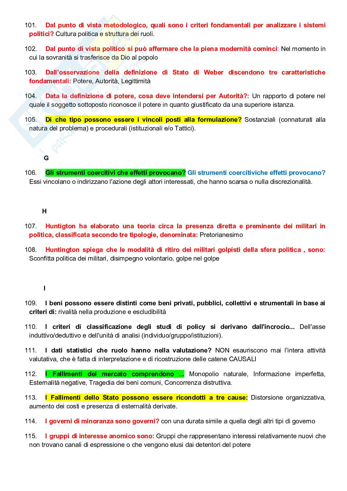 Test domande esame di Scienza politica  Pag. 21