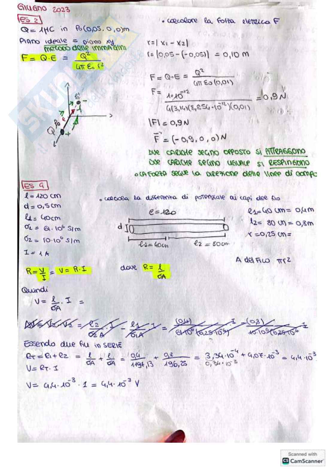 Esercizi\prove d'esame svolte di Fondamenti di elettromagnetismo Pag. 36