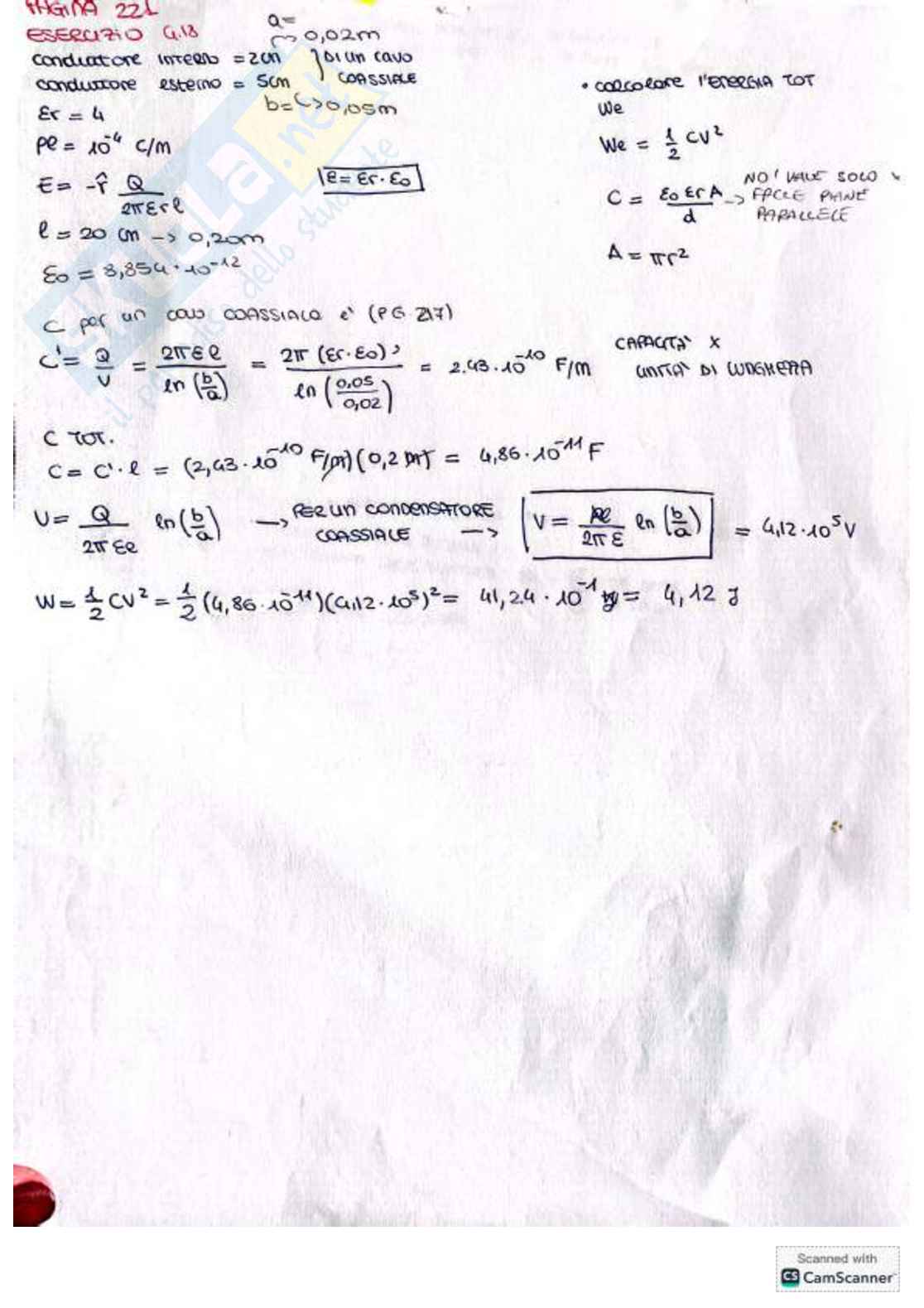 Esercizi\prove d'esame svolte di Fondamenti di elettromagnetismo Pag. 76
