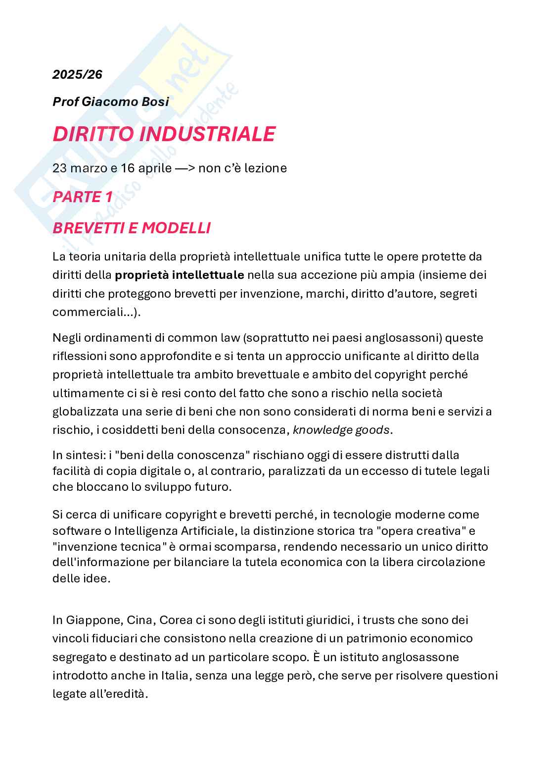 Diritto industriale   Pag. 1