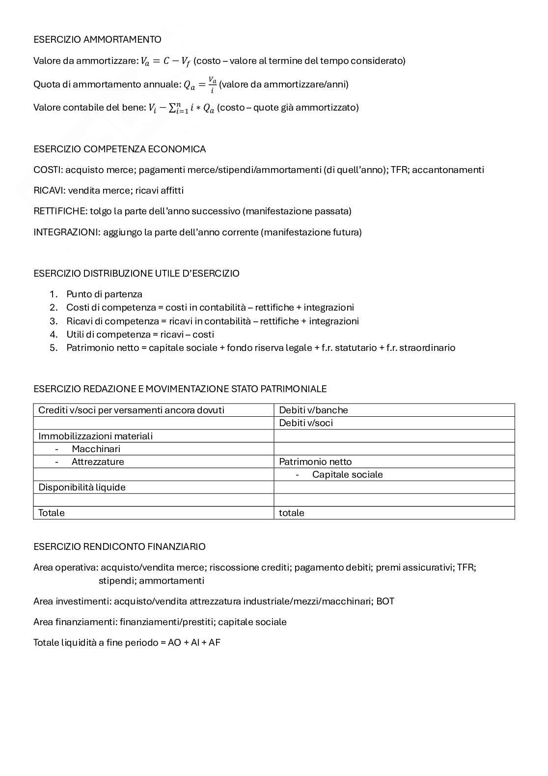 Formulario e esame svolto di Economia dell'impresa Pag. 1
