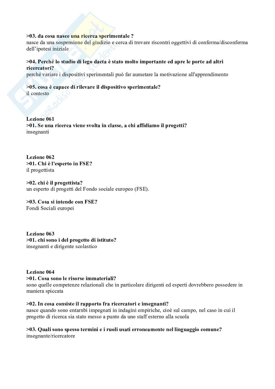 Paniere Pedagogia sperimentale - crocette svolte Pag. 11