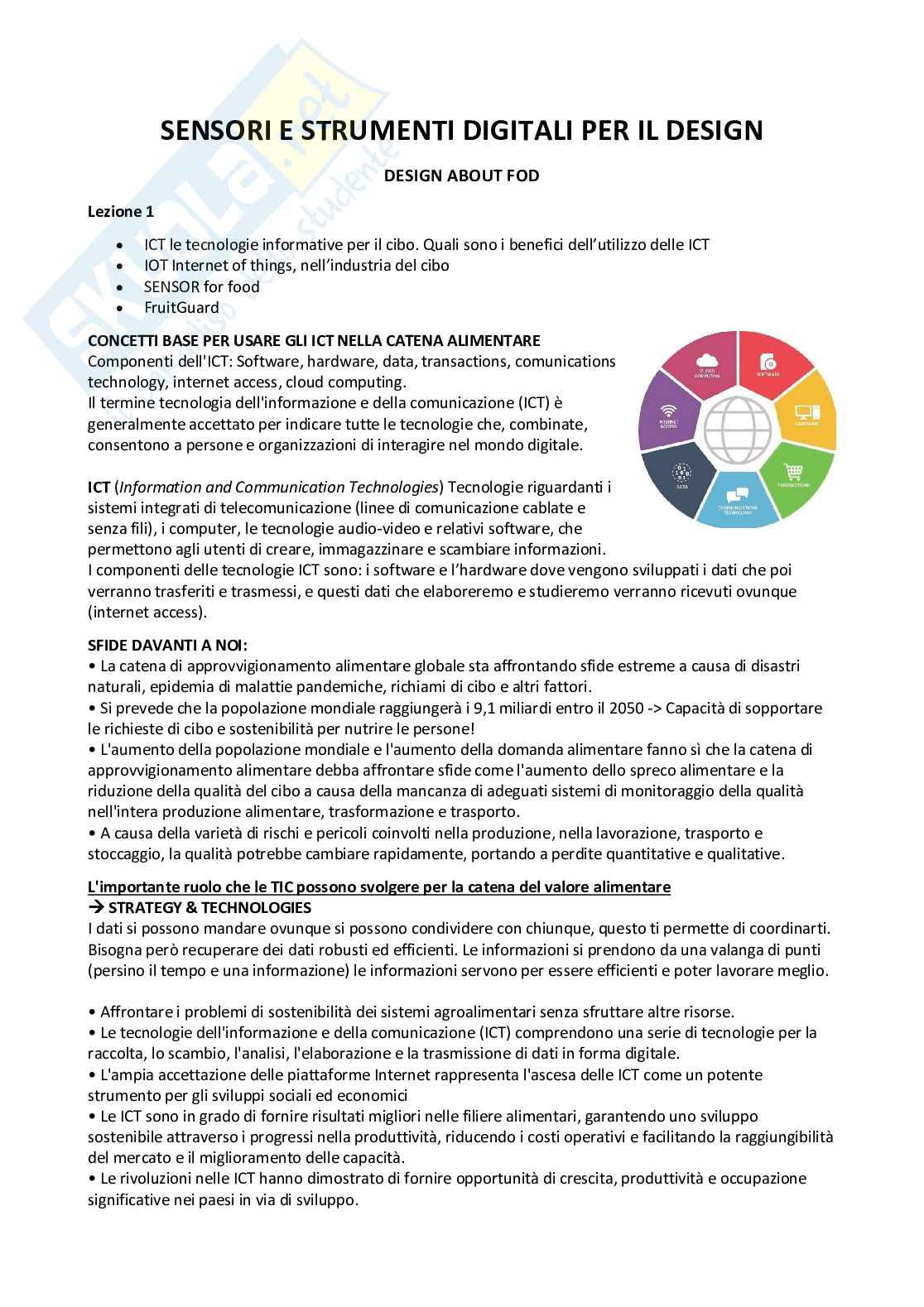 Appunti Sensori e strumenti digitali per il design  Pag. 1
